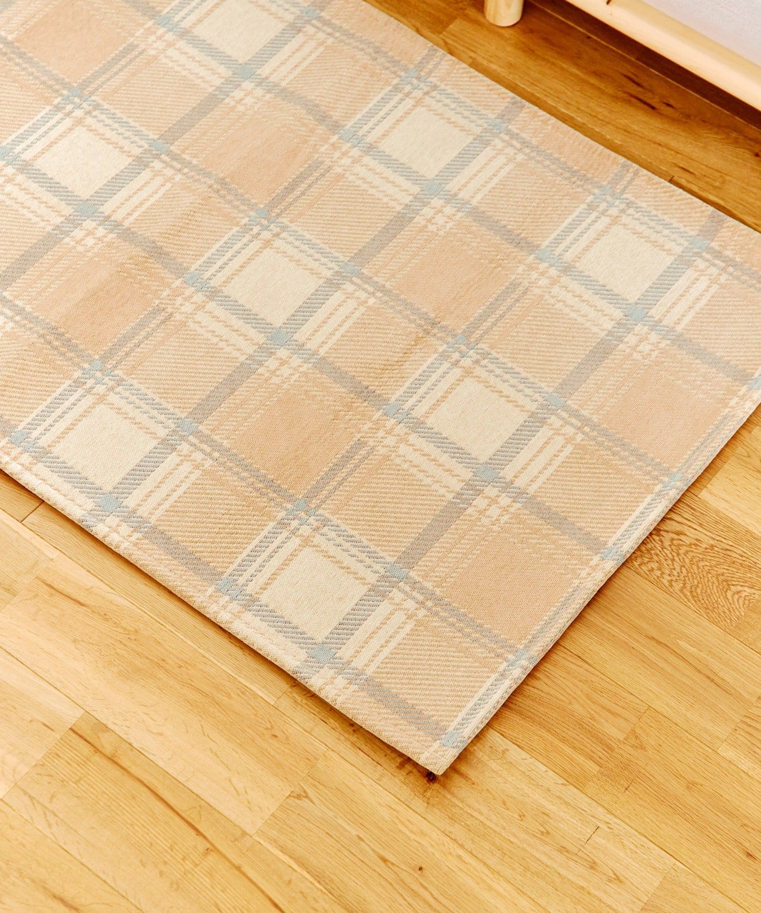 salut!(サリュ) チェックジャガードラグ：80×130cm