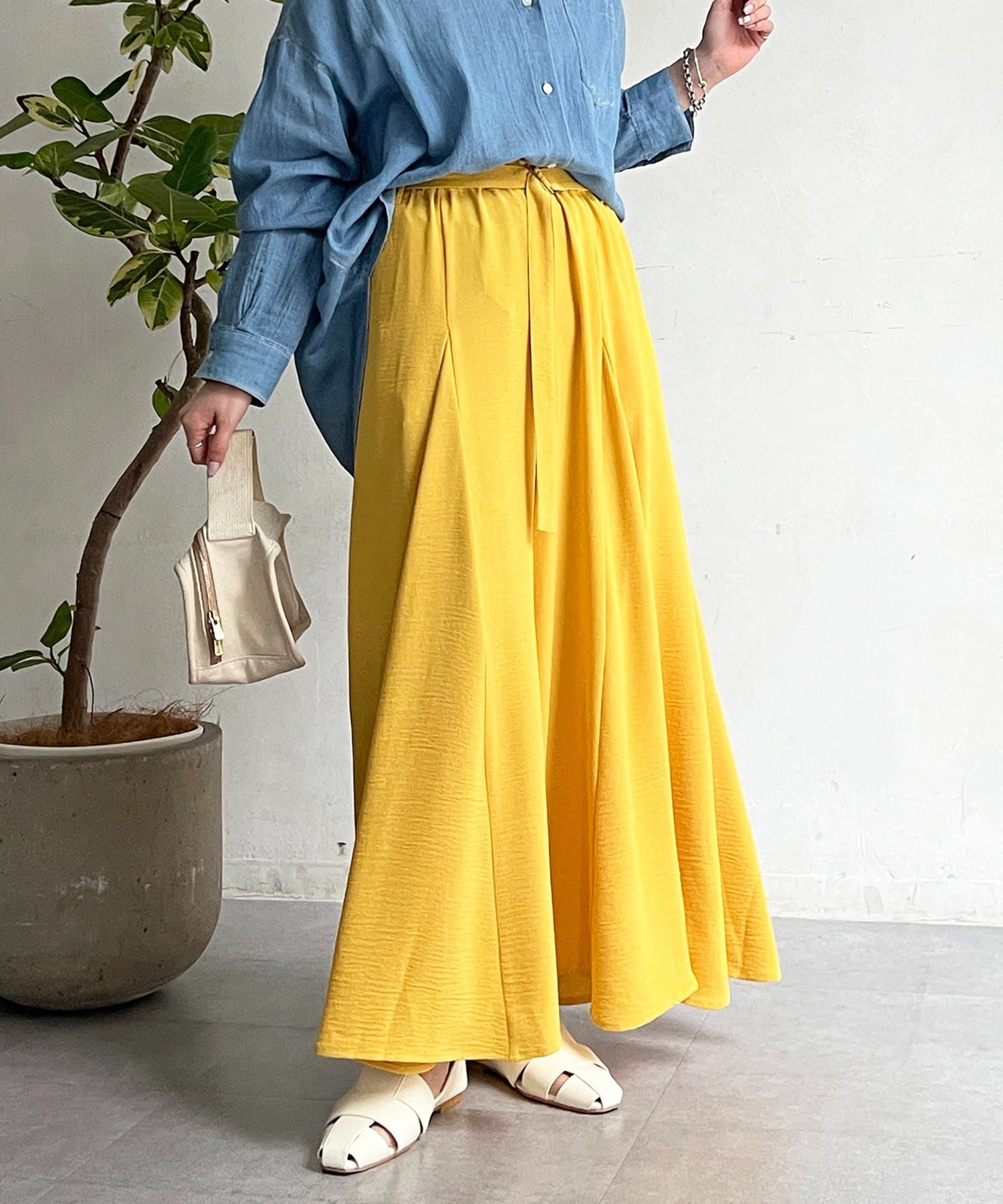 un dix cors(アンディコール) 麻調ベルトパンツ