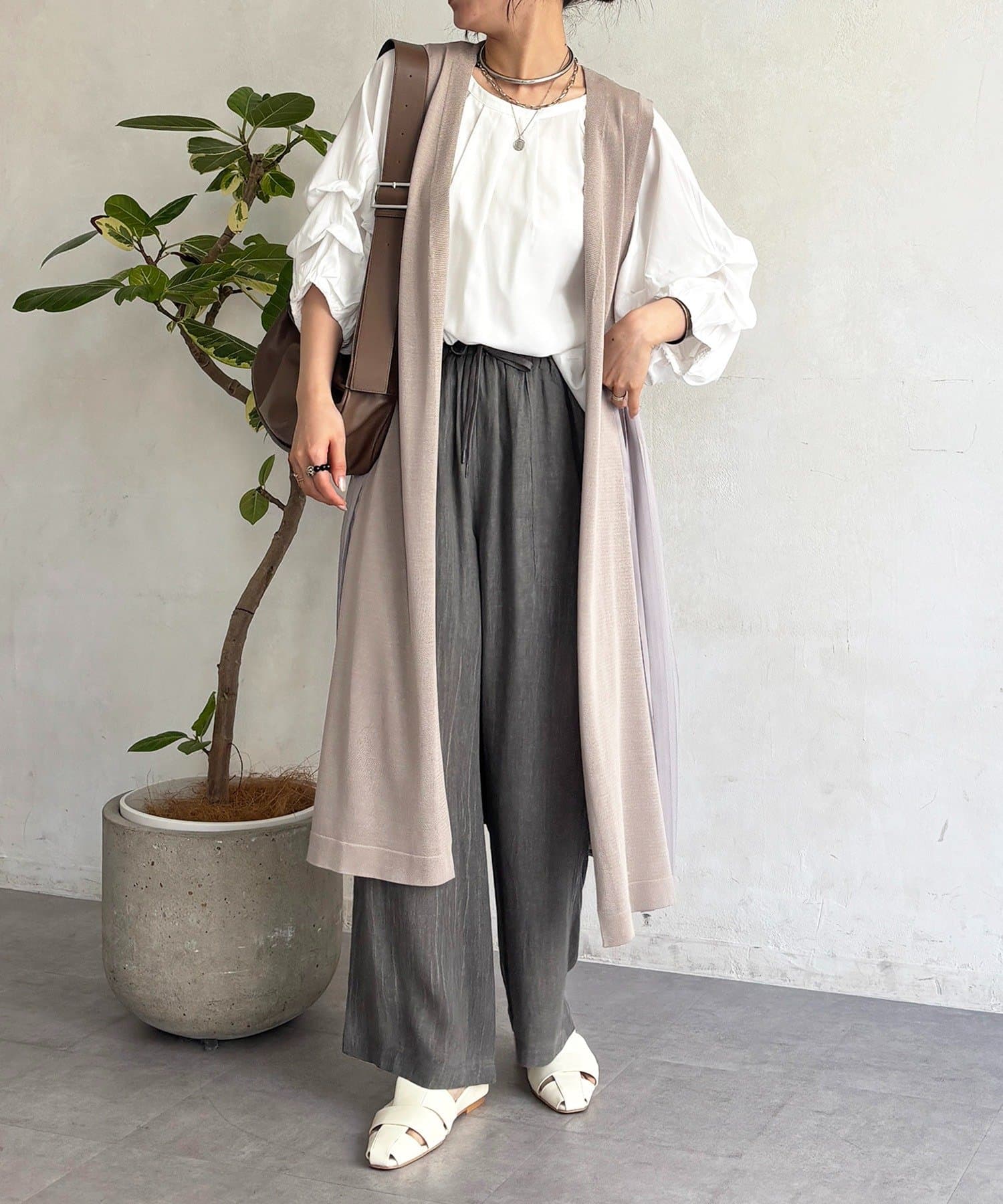 un dix cors(アンディコール) バックプリーツニットジレ