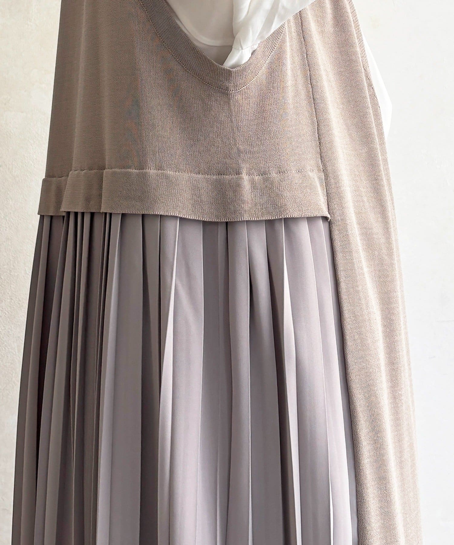 un dix cors(アンディコール) バックプリーツニットジレ