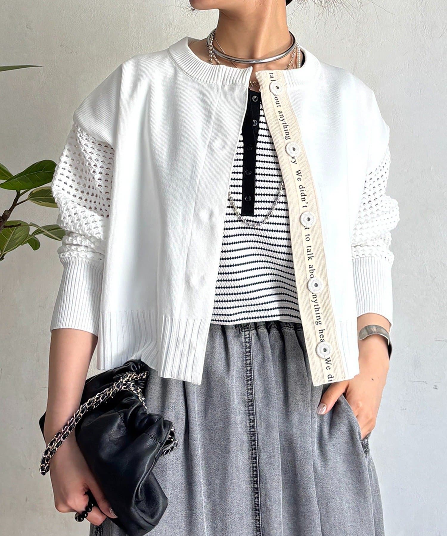 un dix cors(アンディコール) メッシュ袖カーデ