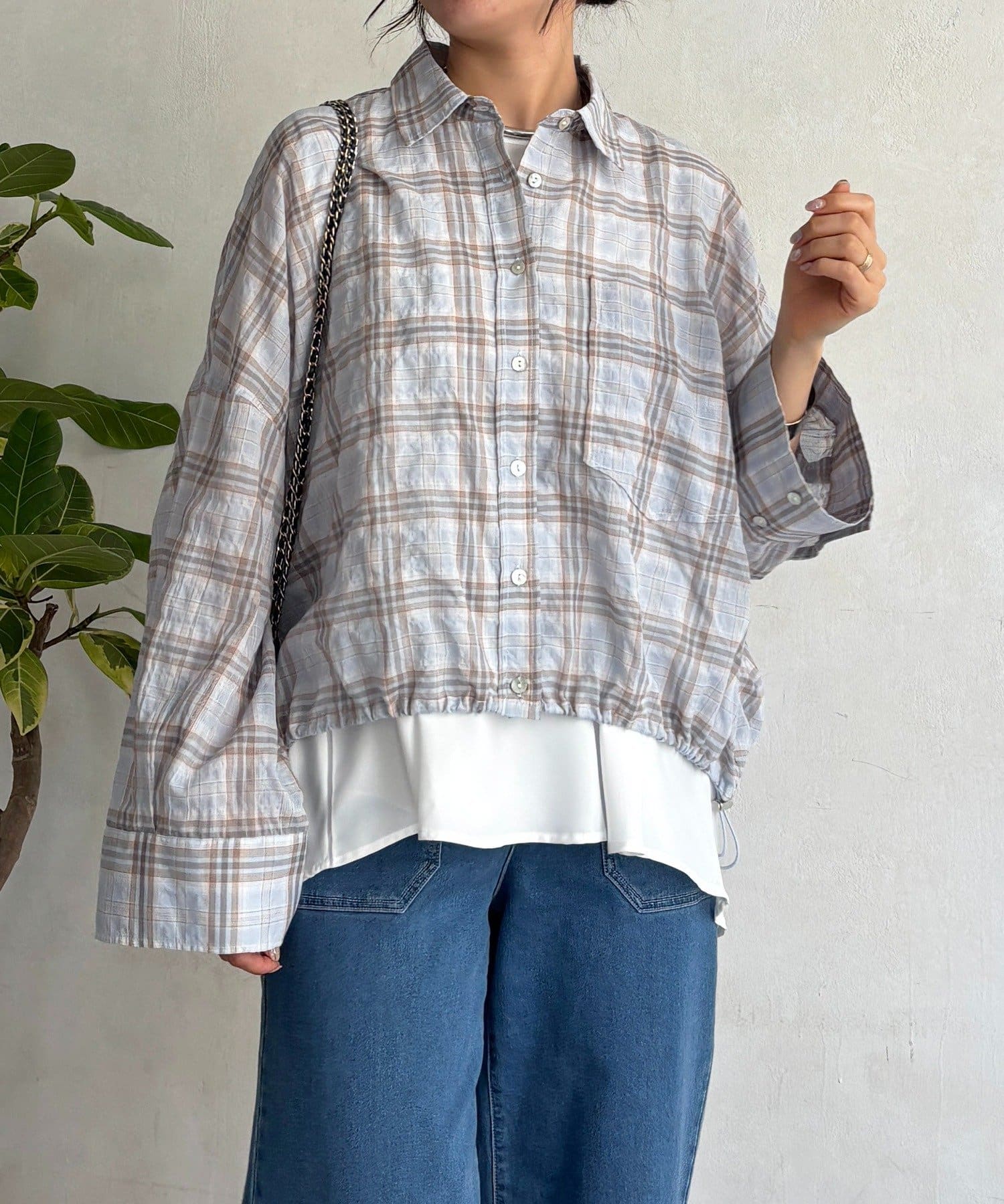 un dix cors(アンディコール) ショートチェックシャツ