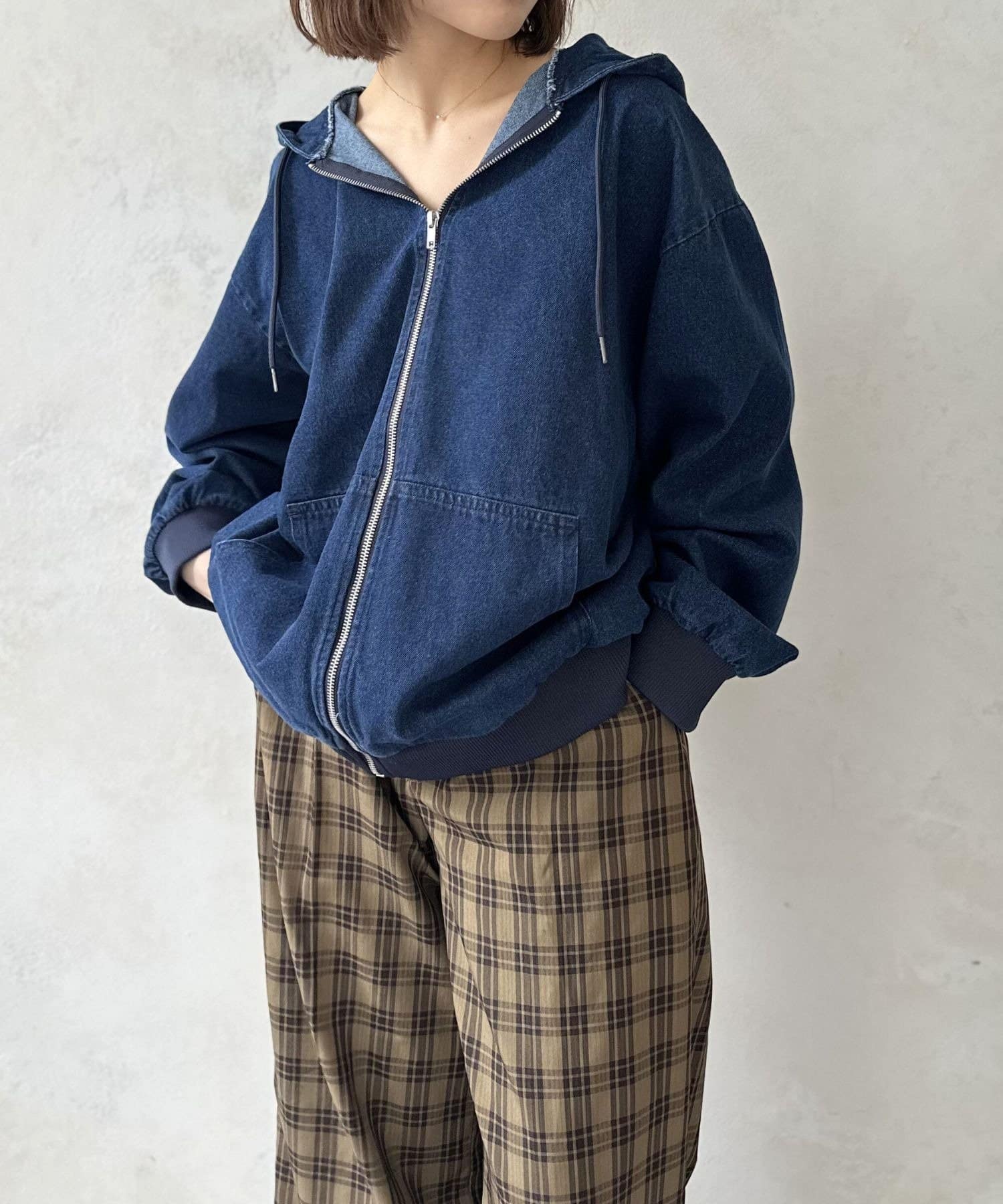 LOCUST(ローカスト) 【ユニセックス】デニムフルジップパーカー