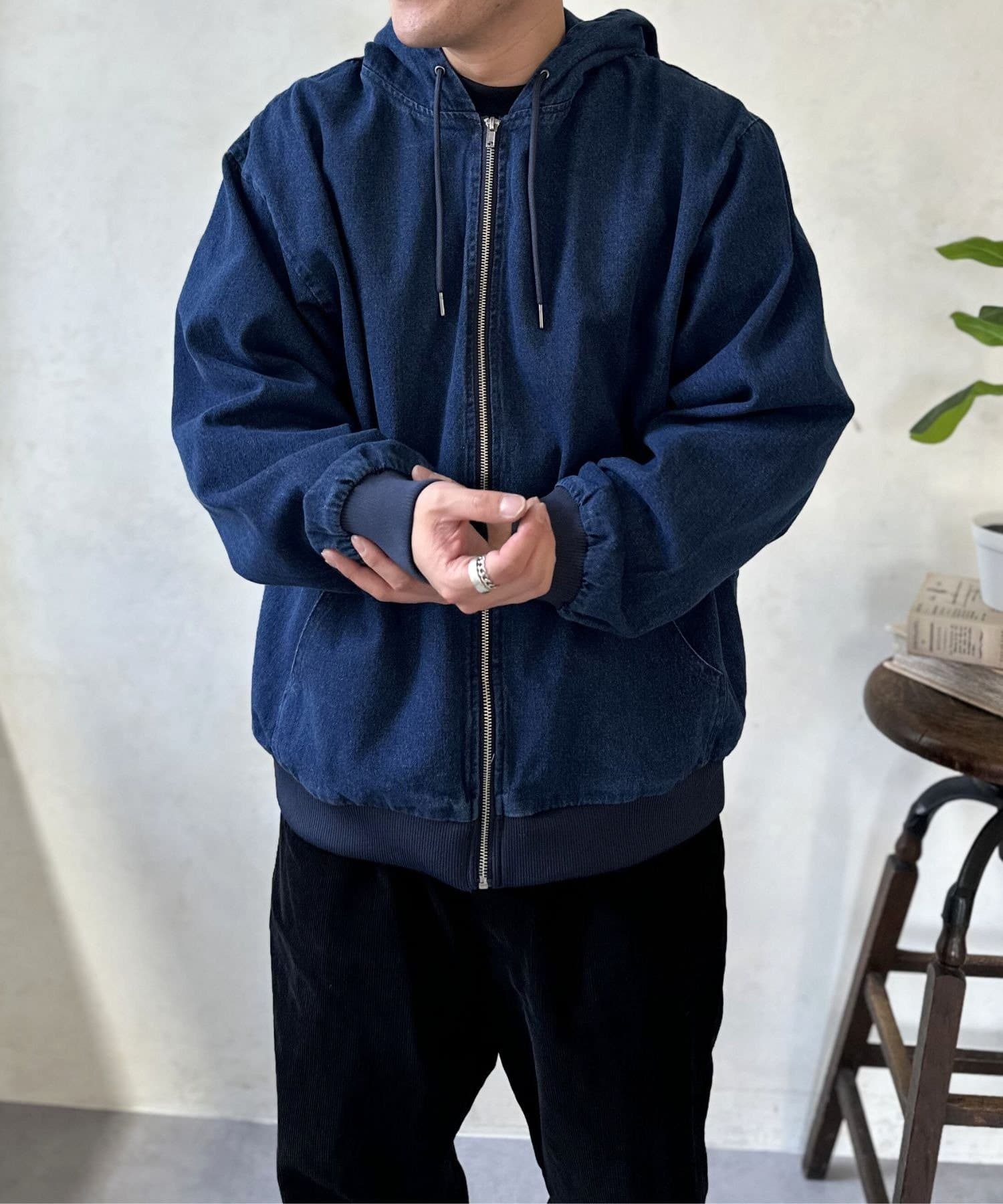 LOCUST(ローカスト) 【ユニセックス】デニムフルジップパーカー