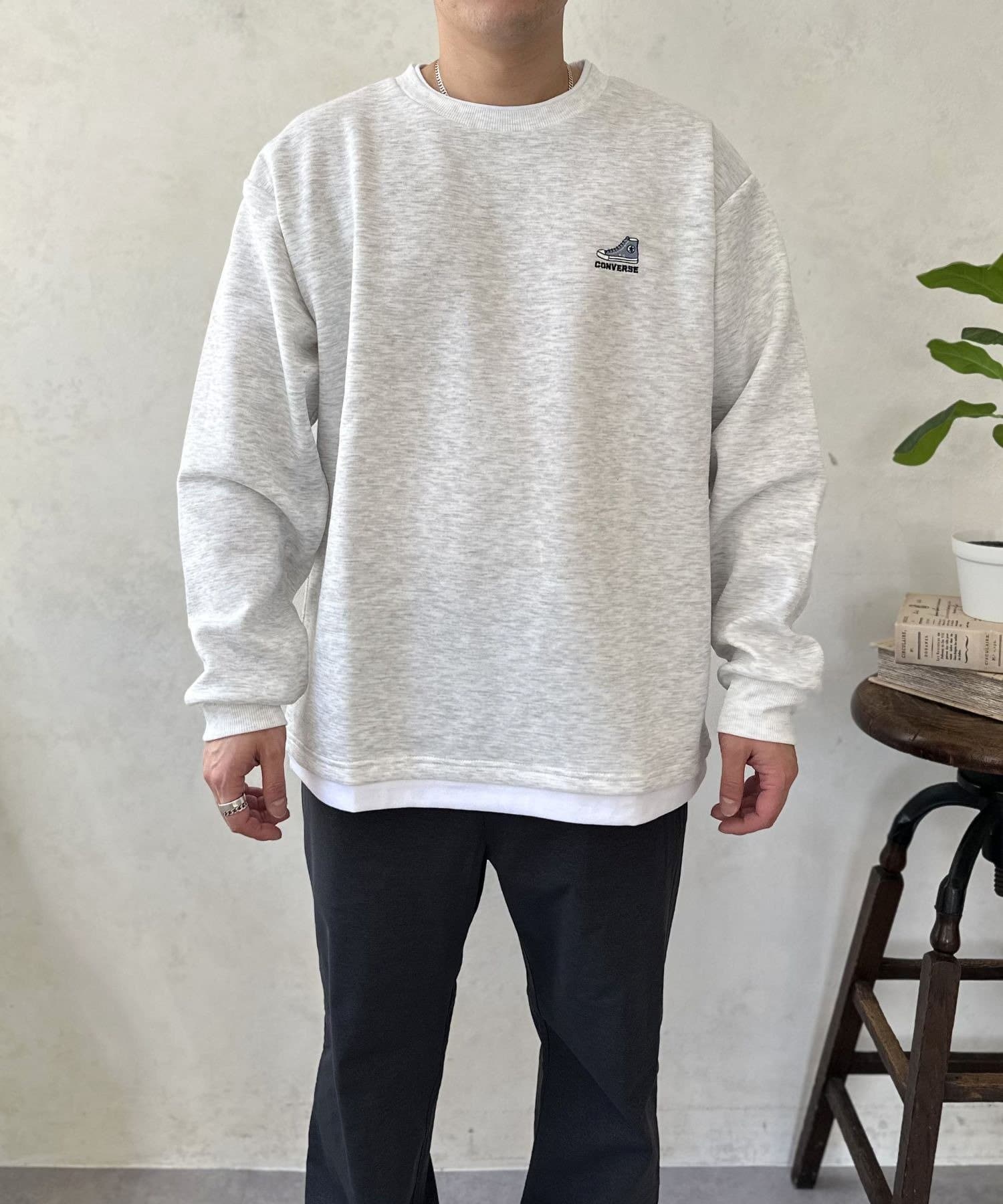 LOCUST(ローカスト) 【CONVERSE】ワンポイント刺繡トレーナー