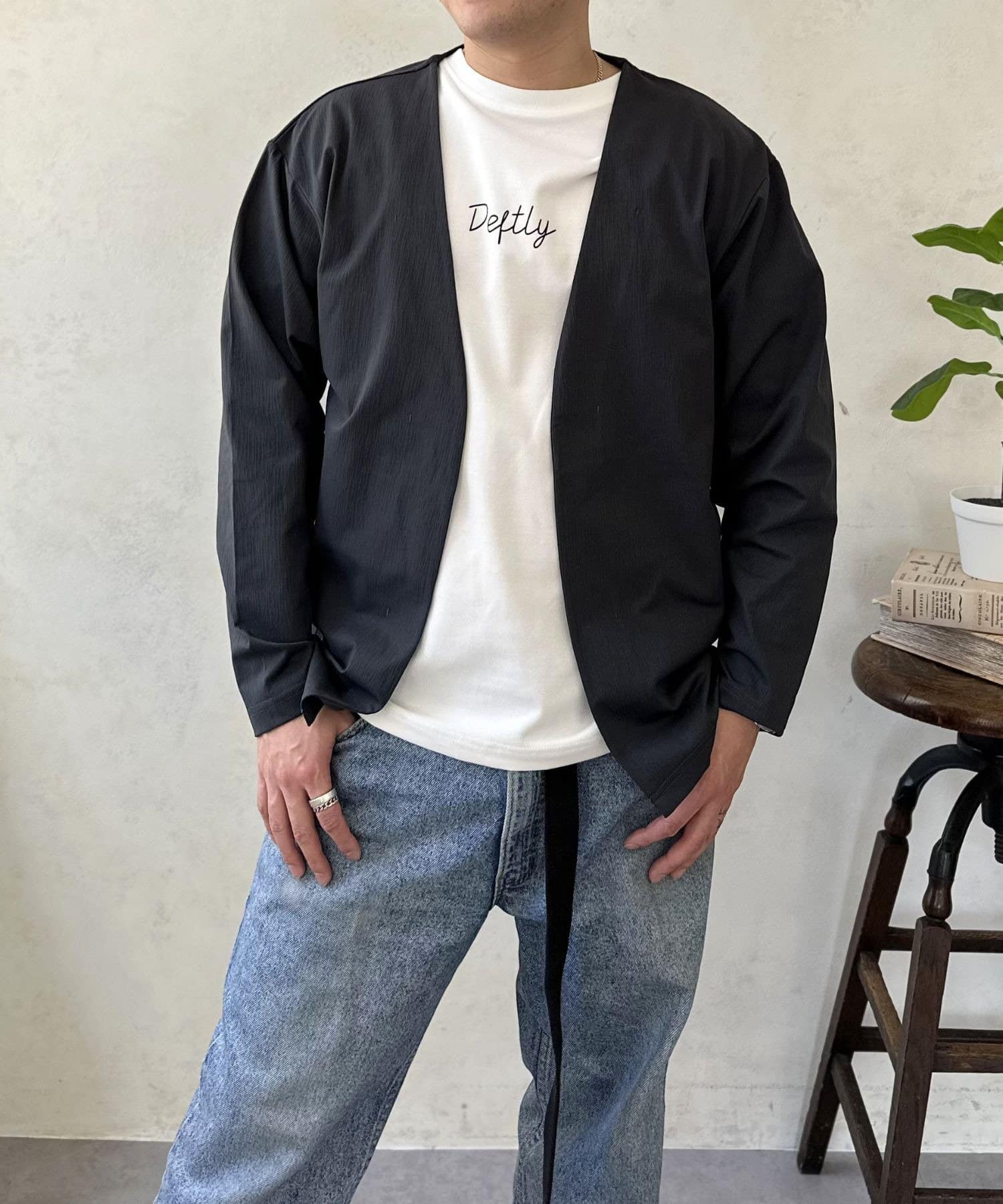 LOCUST(ローカスト) 【楽に決まる！】ヨウリュウカットソーカーディガン×ロゴＴシャツ