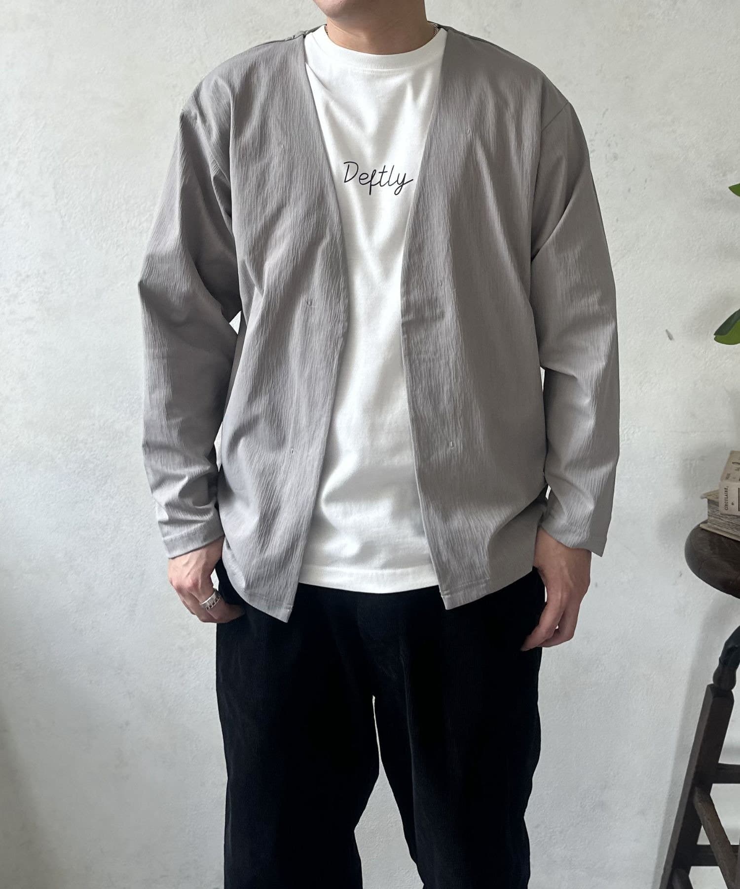 LOCUST(ローカスト) 【楽に決まる！】ヨウリュウカットソーカーディガン×ロゴＴシャツ