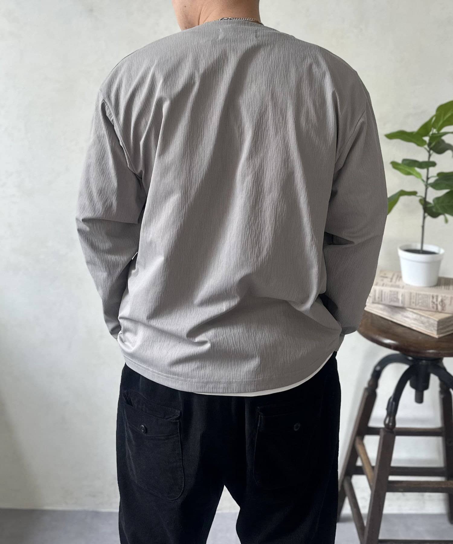 LOCUST(ローカスト) 【楽に決まる！】ヨウリュウカットソーカーディガン×ロゴＴシャツ