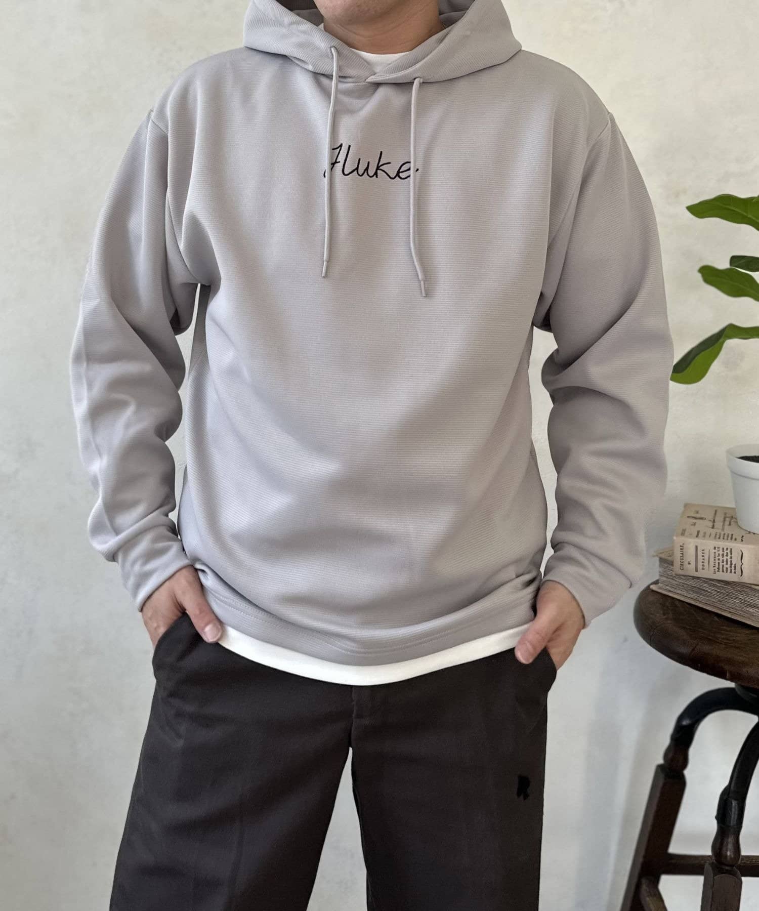 LOCUST(ローカスト) 【1枚で着映えする】ダンボールレイヤード風パーカー