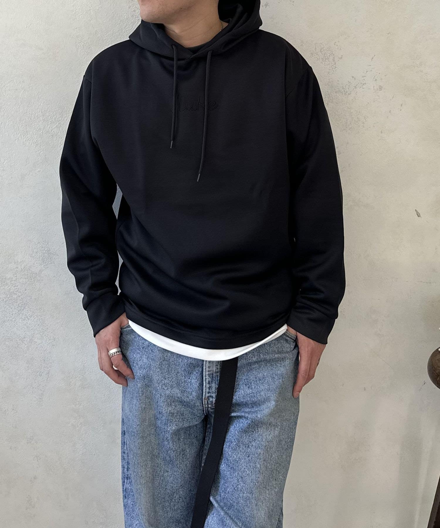 LOCUST(ローカスト) 【1枚で着映えする】ダンボールレイヤード風パーカー