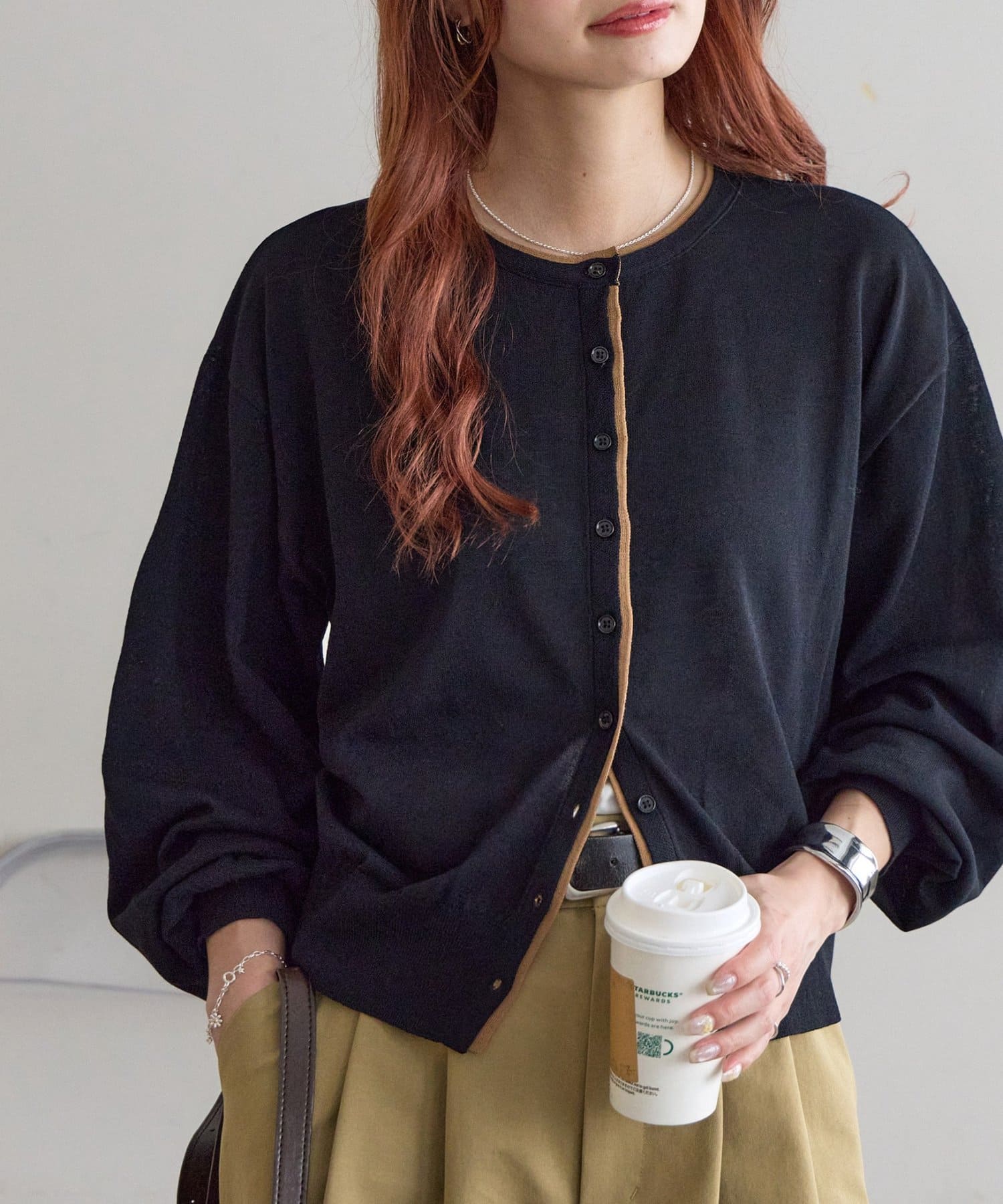 DISCOAT(ディスコート) 多機能バイカラーカーディガン