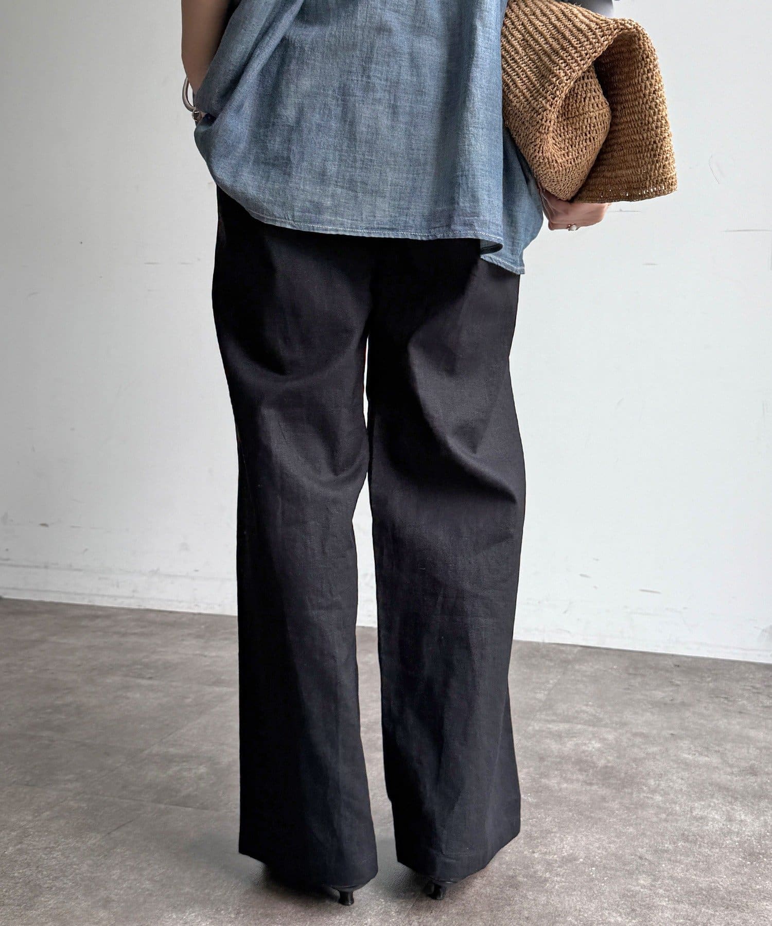 DOUDOU(ドゥドゥ) 【WEB限定】ラインタックワイドパンツ