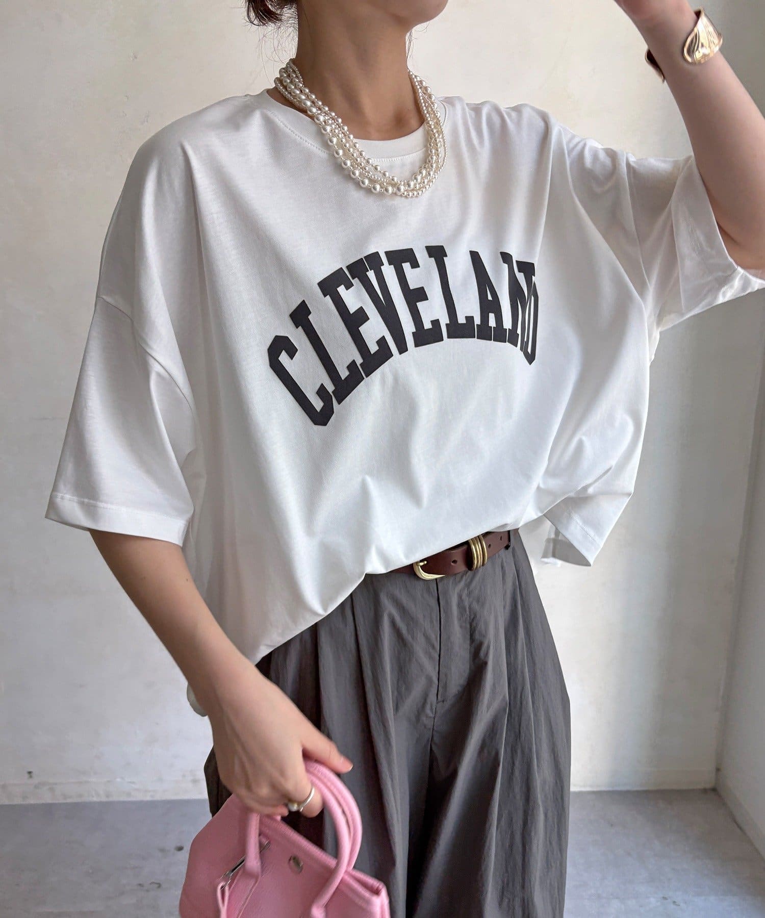 DOUDOU(ドゥドゥ) 【WE限定】フロッキーロゴプリントTEE