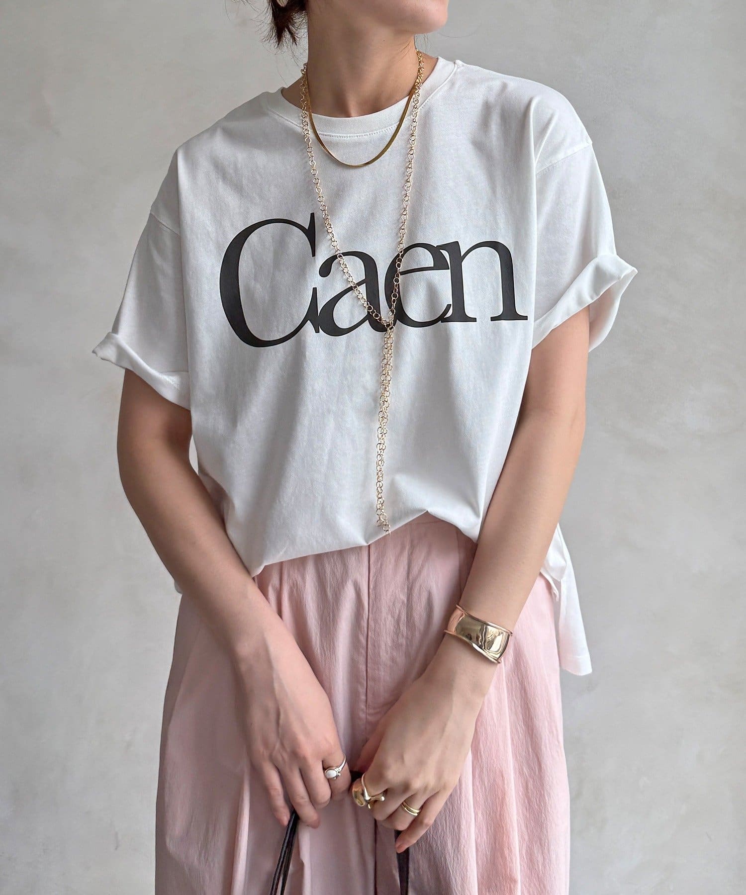 DOUDOU(ドゥドゥ) 【WEB限定】CaenクルーネックロゴTEE