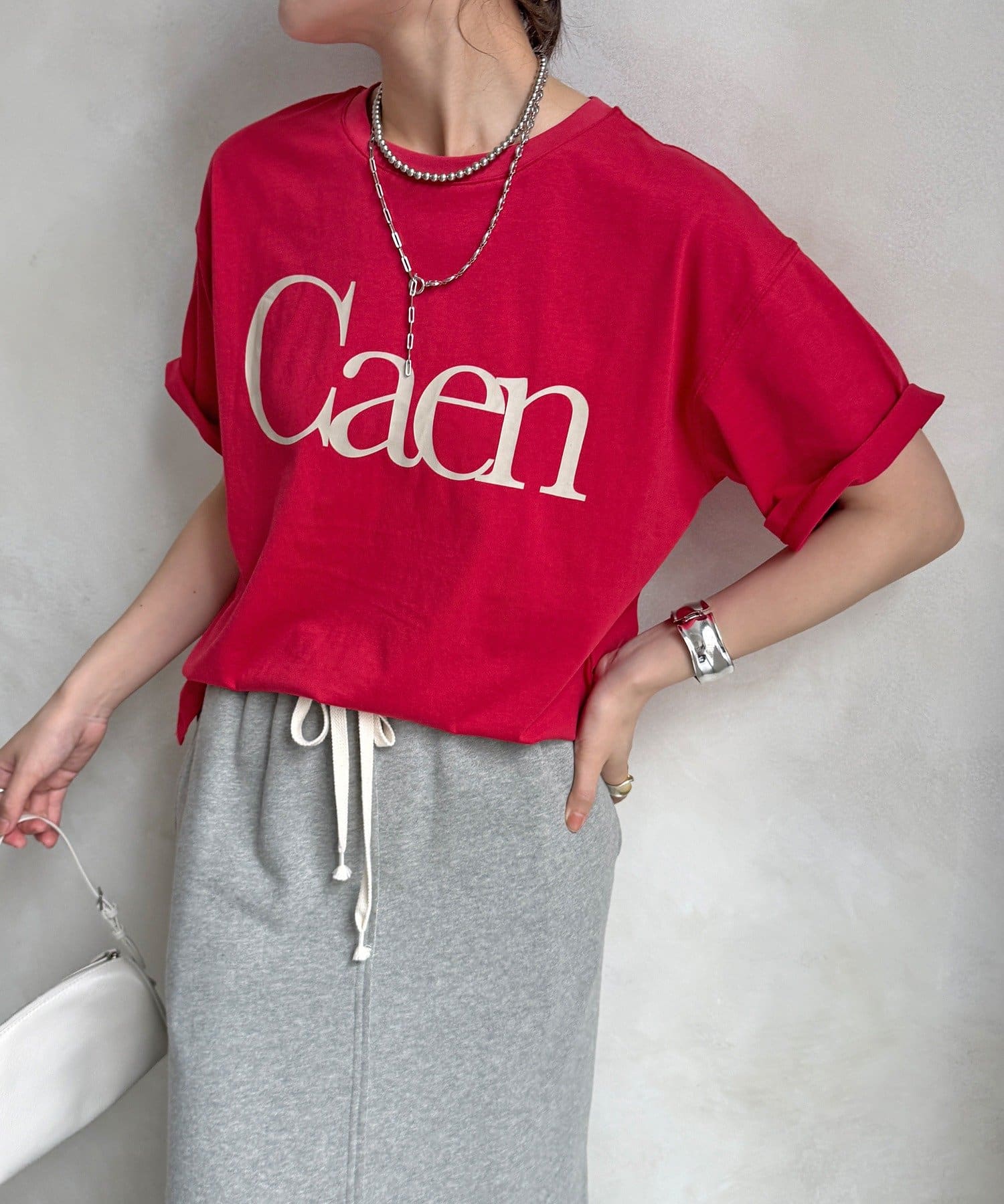 DOUDOU(ドゥドゥ) 【WEB限定】CaenクルーネックロゴTEE