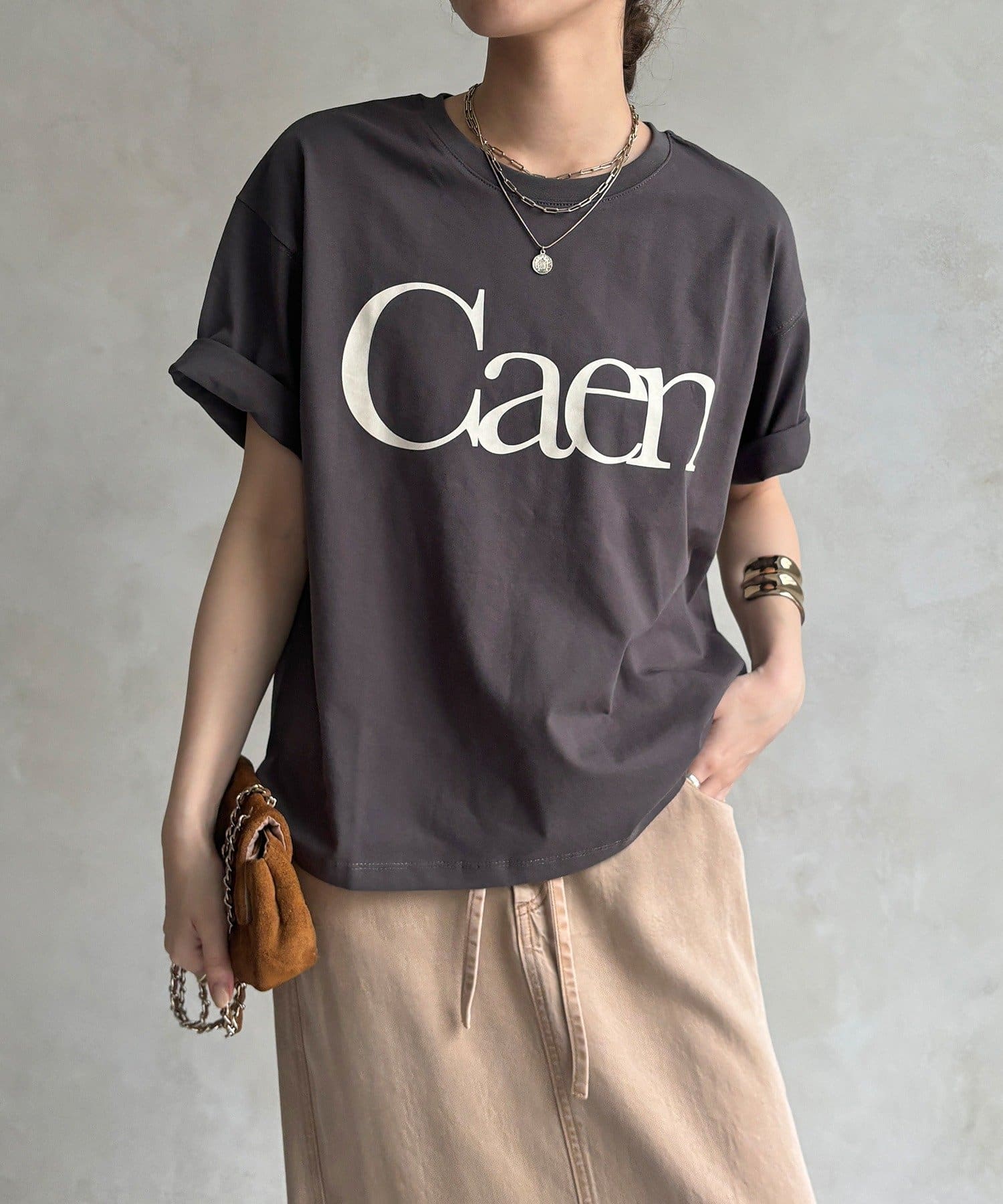 DOUDOU(ドゥドゥ) 【WEB限定】CaenクルーネックロゴTEE