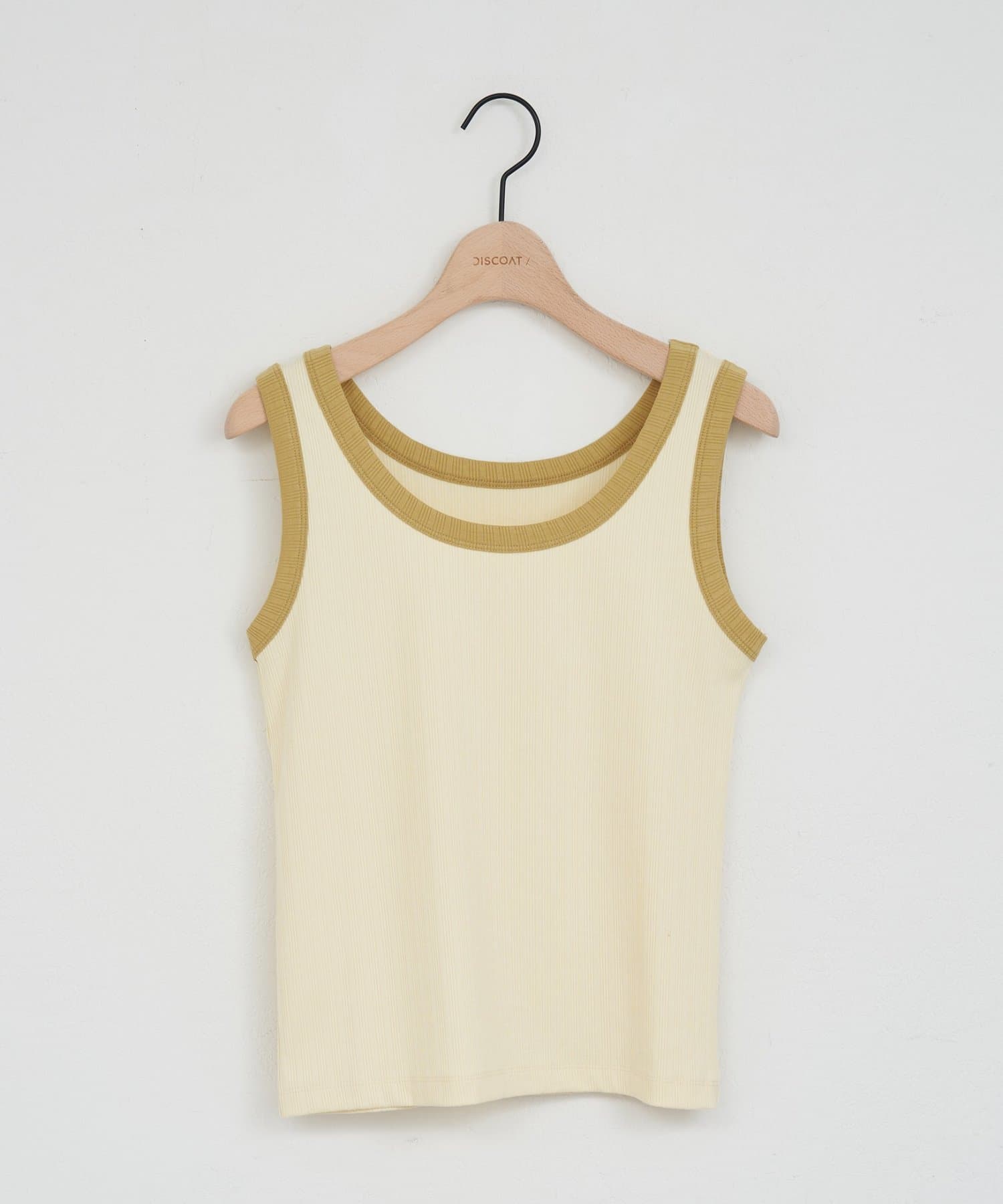 DISCOAT(ディスコート) 【WEB限定】配色リブタンクトップ