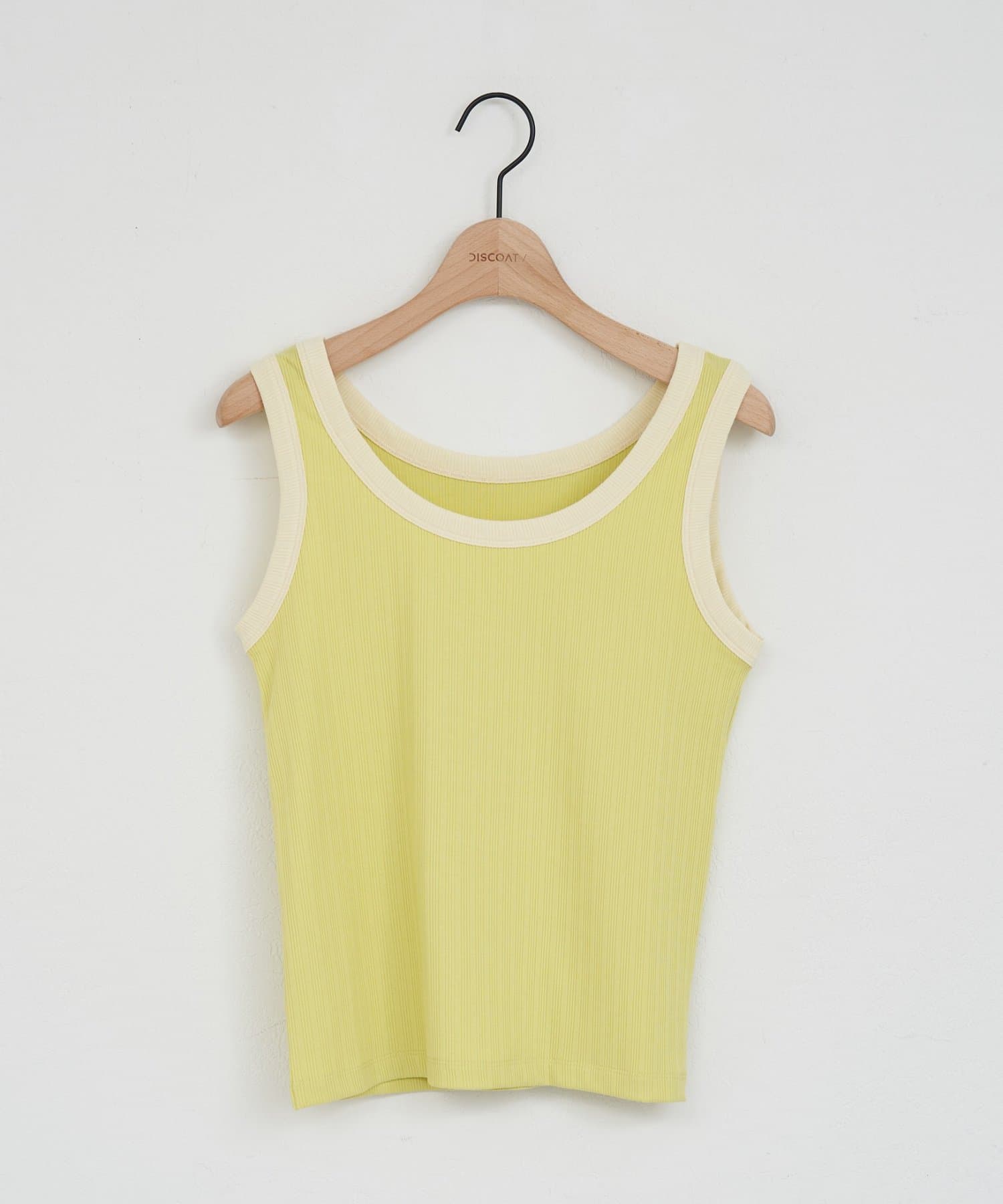 DISCOAT(ディスコート) 【WEB限定】配色リブタンクトップ