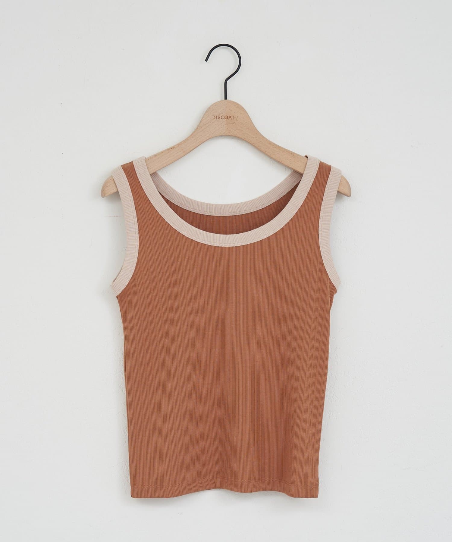 DISCOAT(ディスコート) 【WEB限定】配色リブタンクトップ