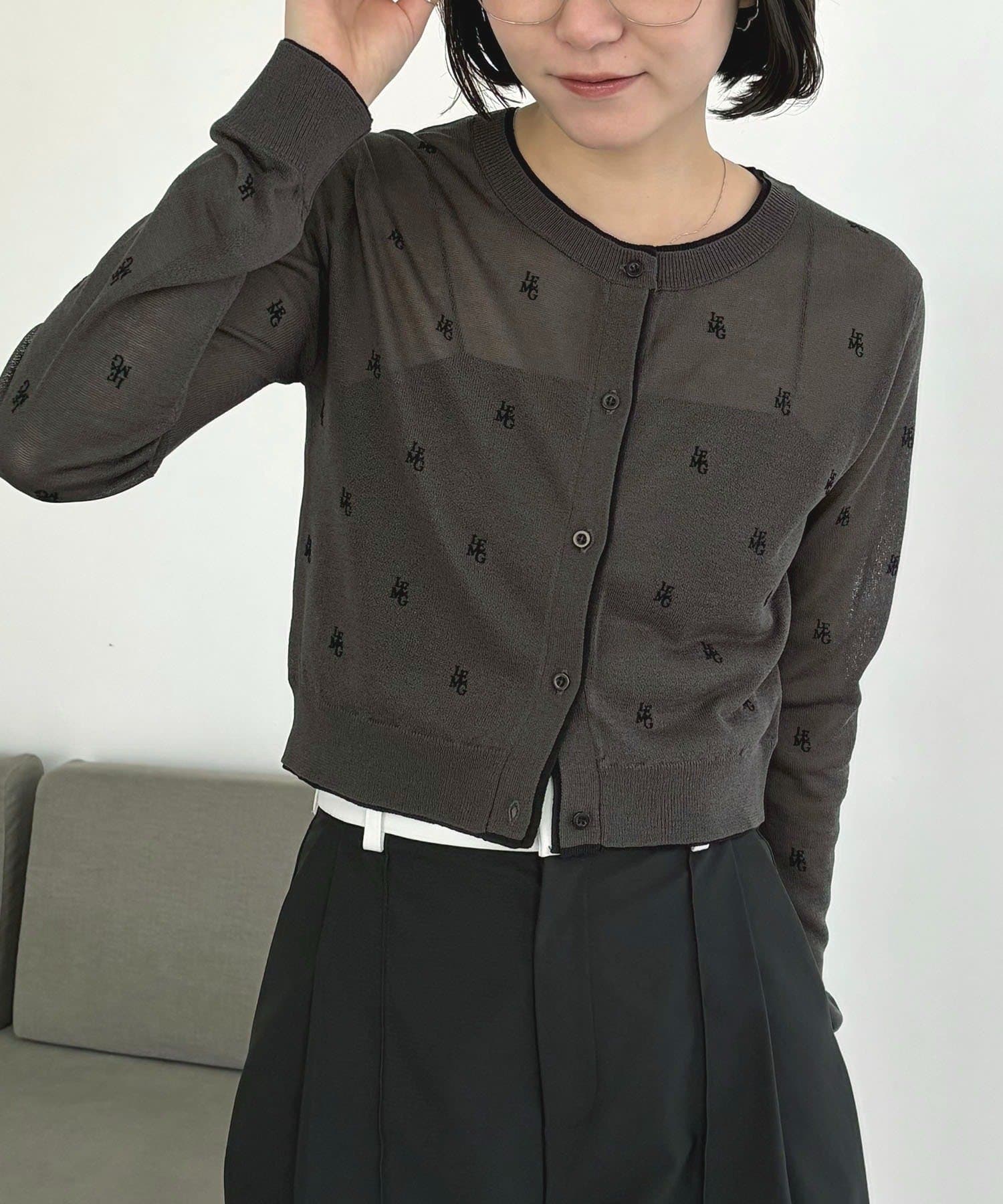 CAPRICIEUX LE'MAGE(カプリシュレマージュ) モノグラムカーディガン