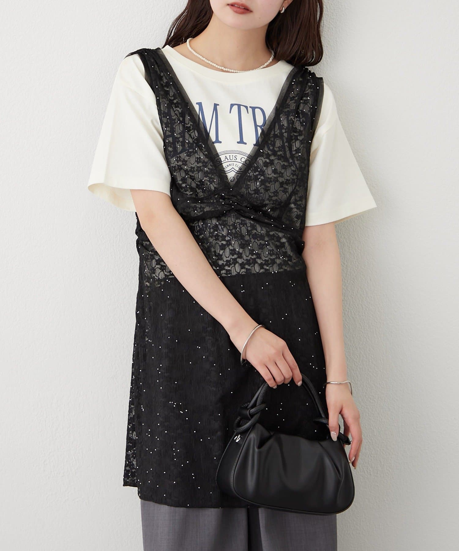 mystic(ミスティック) シャイニーレースタンクワンピ