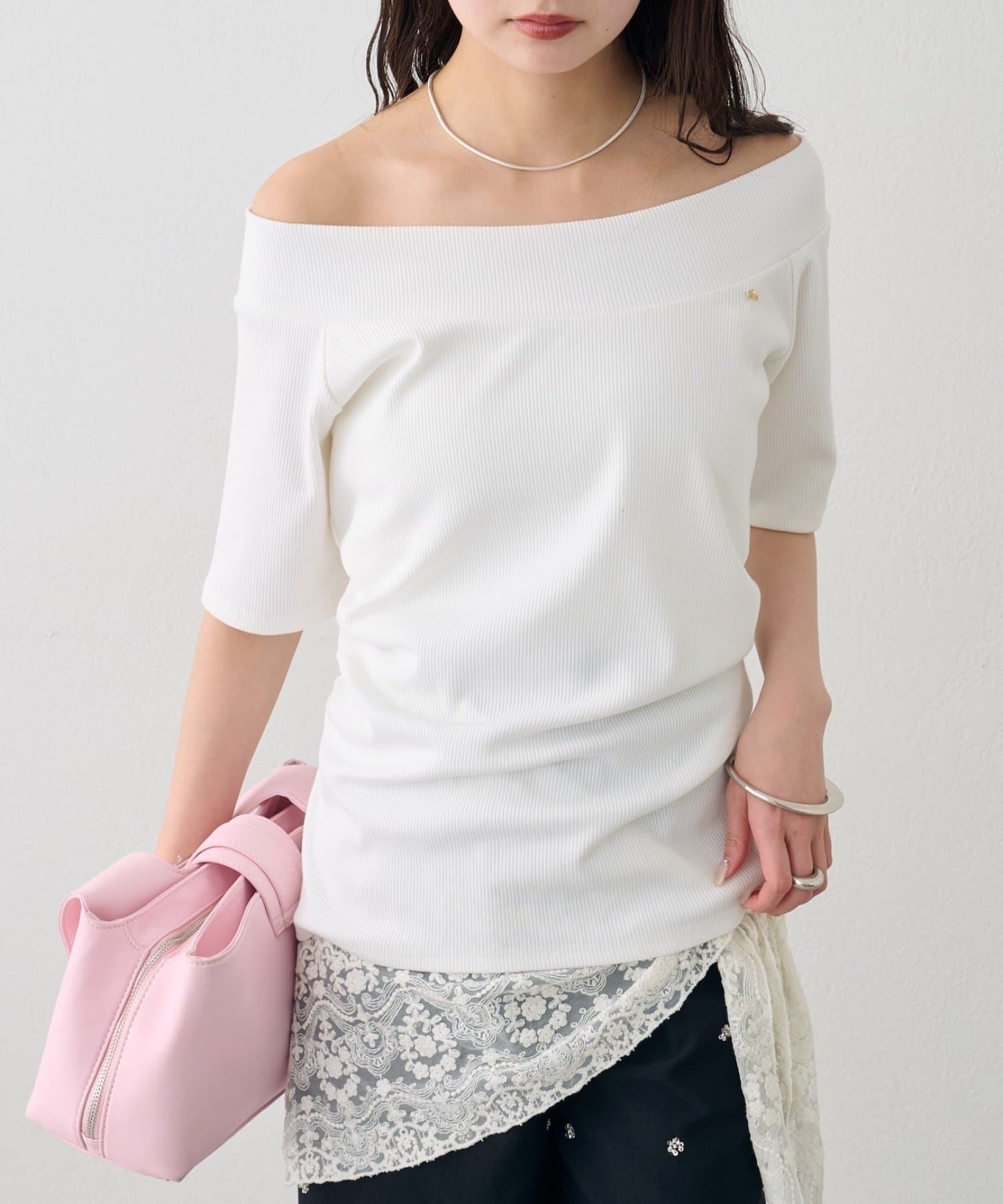 mystic(ミスティック) プレート付きワイドネックT