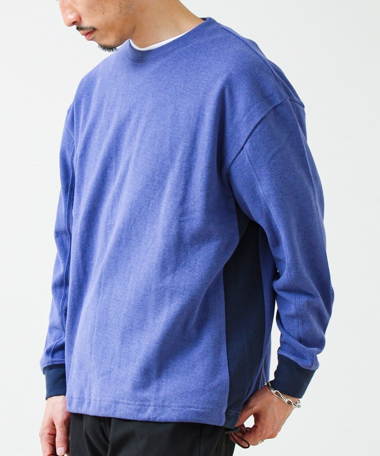 FREDY & GLOSTER(フレディ アンド グロスター) 【一枚でサマになる】ブークレ配色ラインプルオーバー