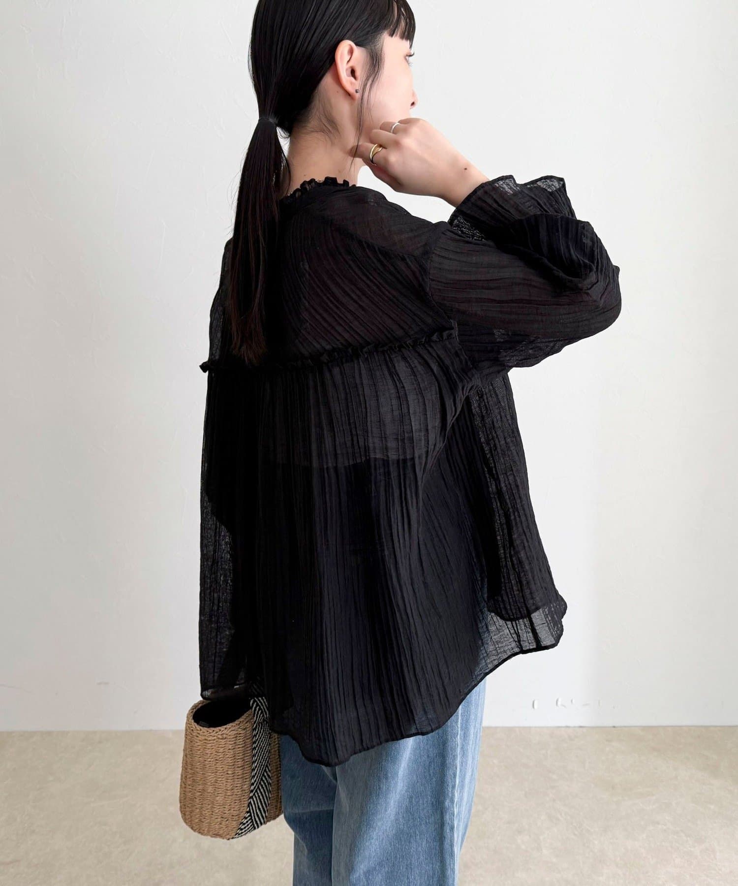 FREDY & GLOSTER(フレディ アンド グロスター) LINEN混シアー楊柳ブラウス