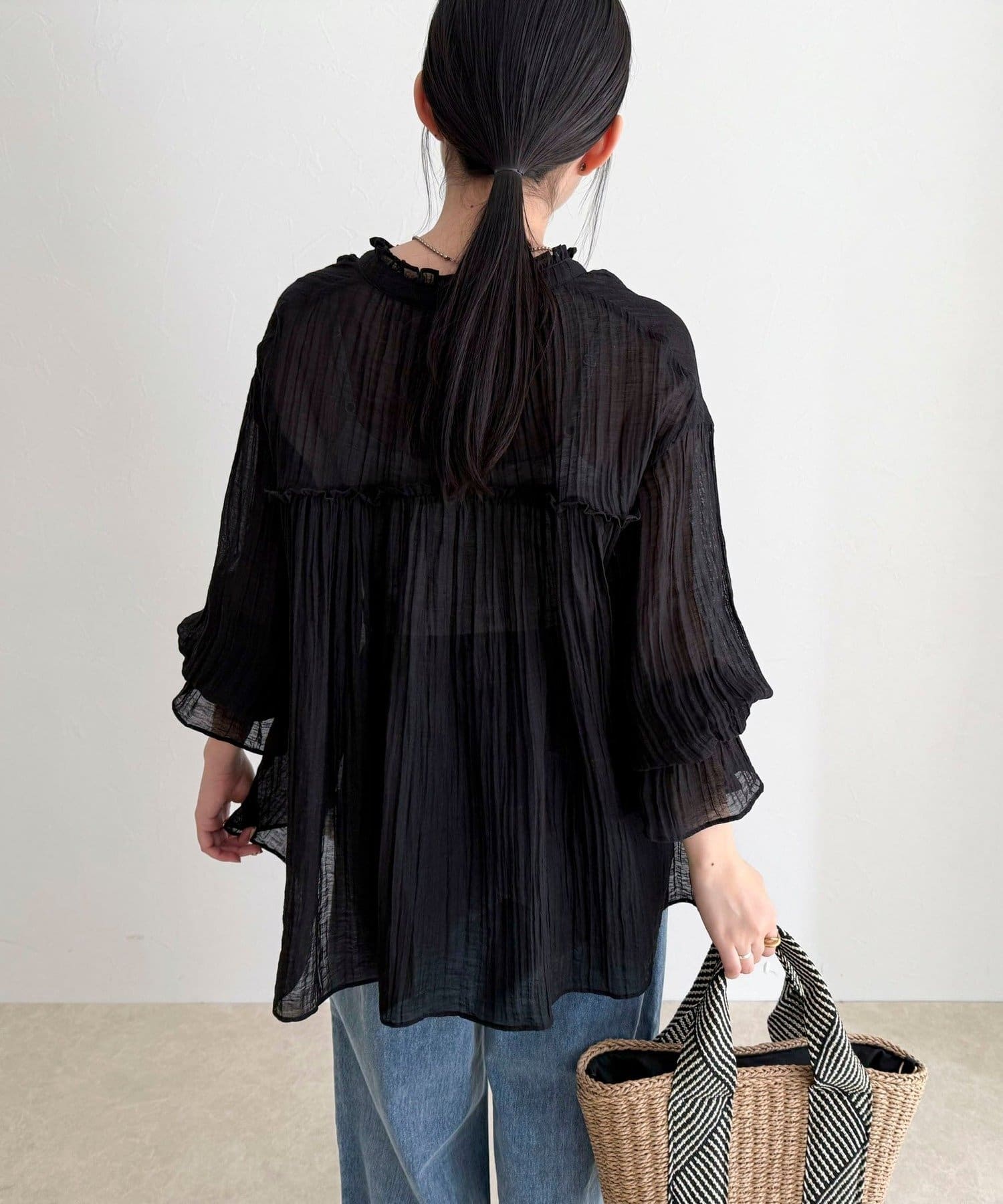 FREDY & GLOSTER(フレディ アンド グロスター) LINEN混シアー楊柳ブラウス