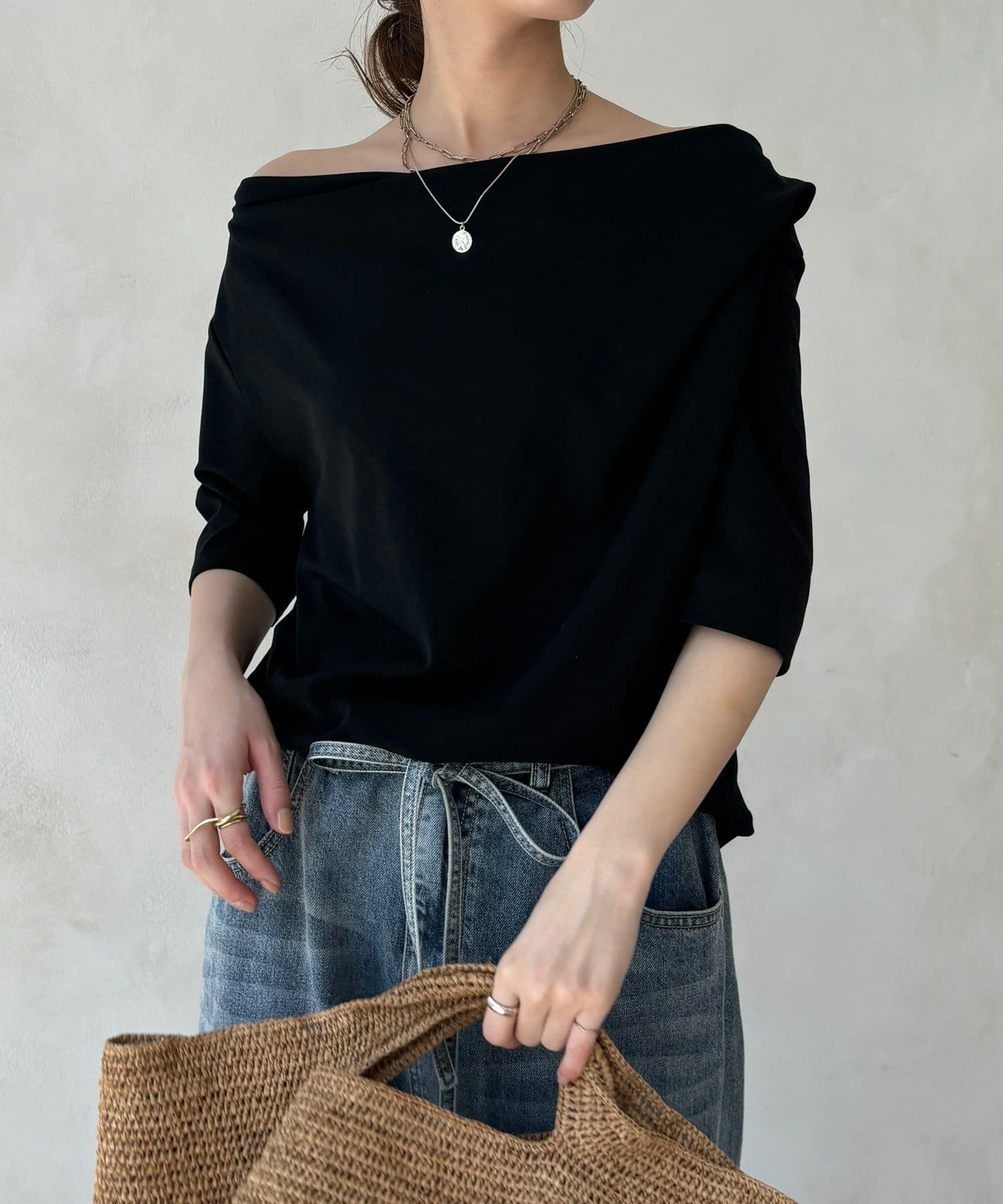 DOUDOU(ドゥドゥ) 2WAYドレープTEE