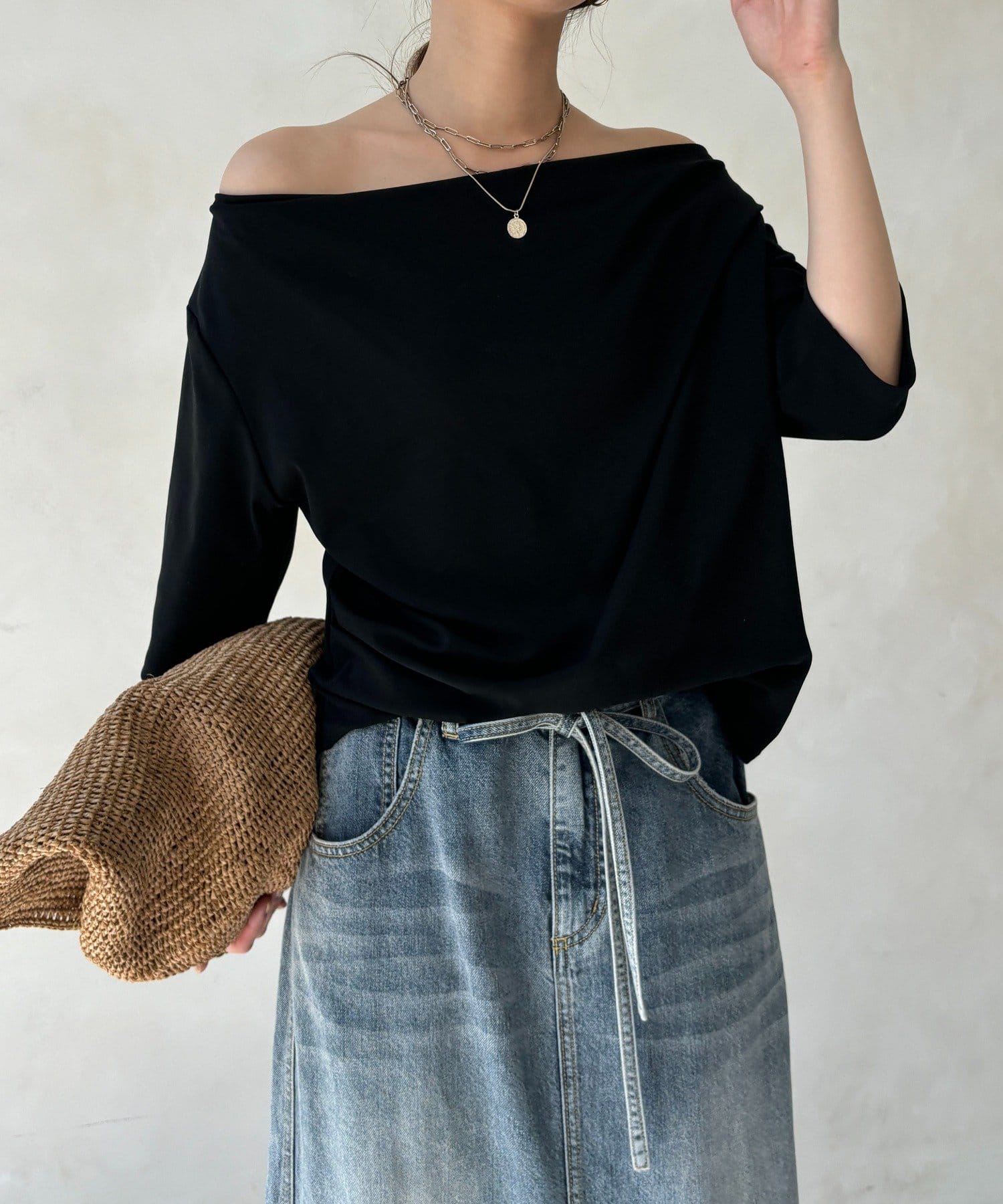 DOUDOU(ドゥドゥ) 2WAYドレープTEE