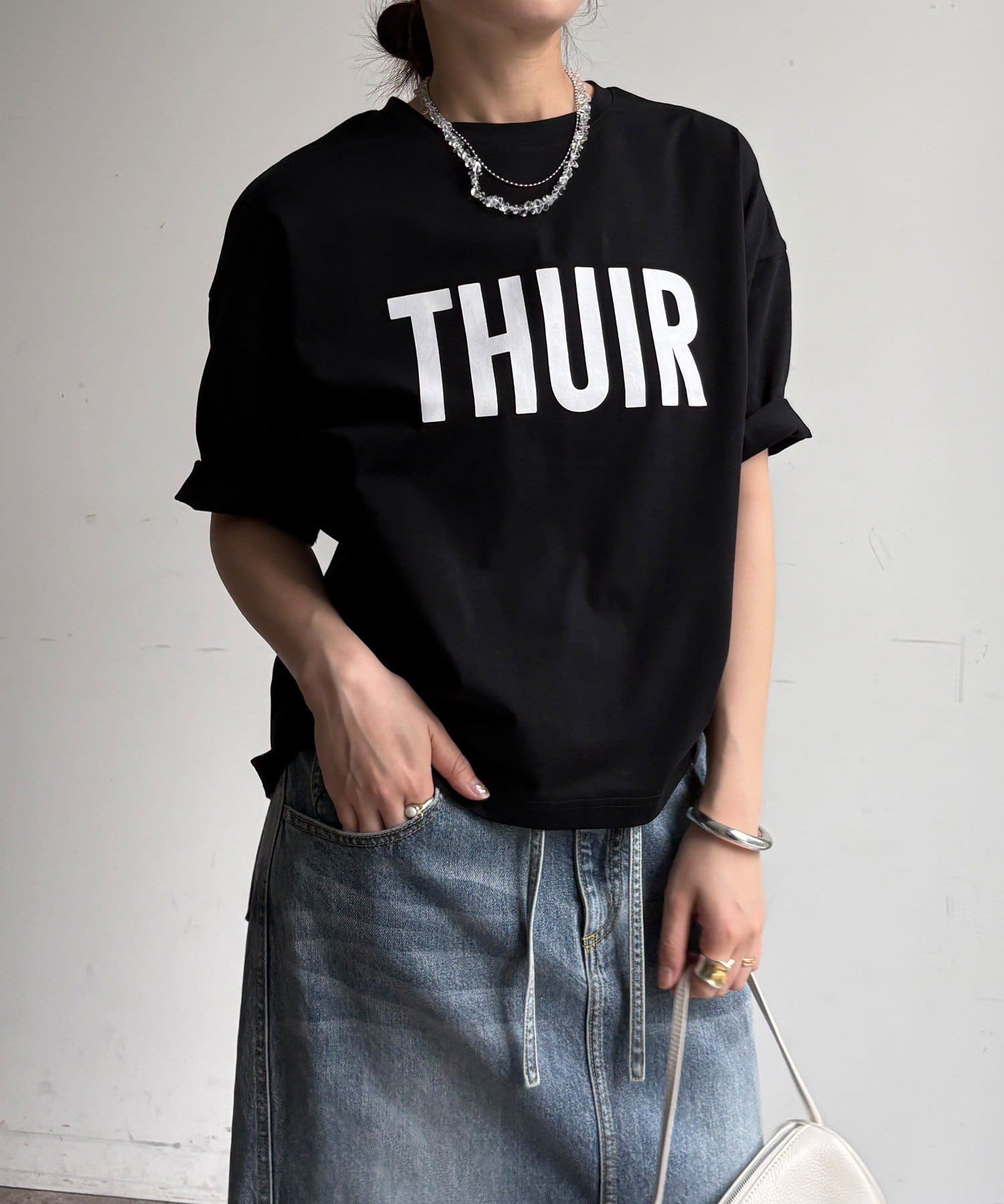 DOUDOU(ドゥドゥ) 【WEB限定】サイドドロストロゴTEE