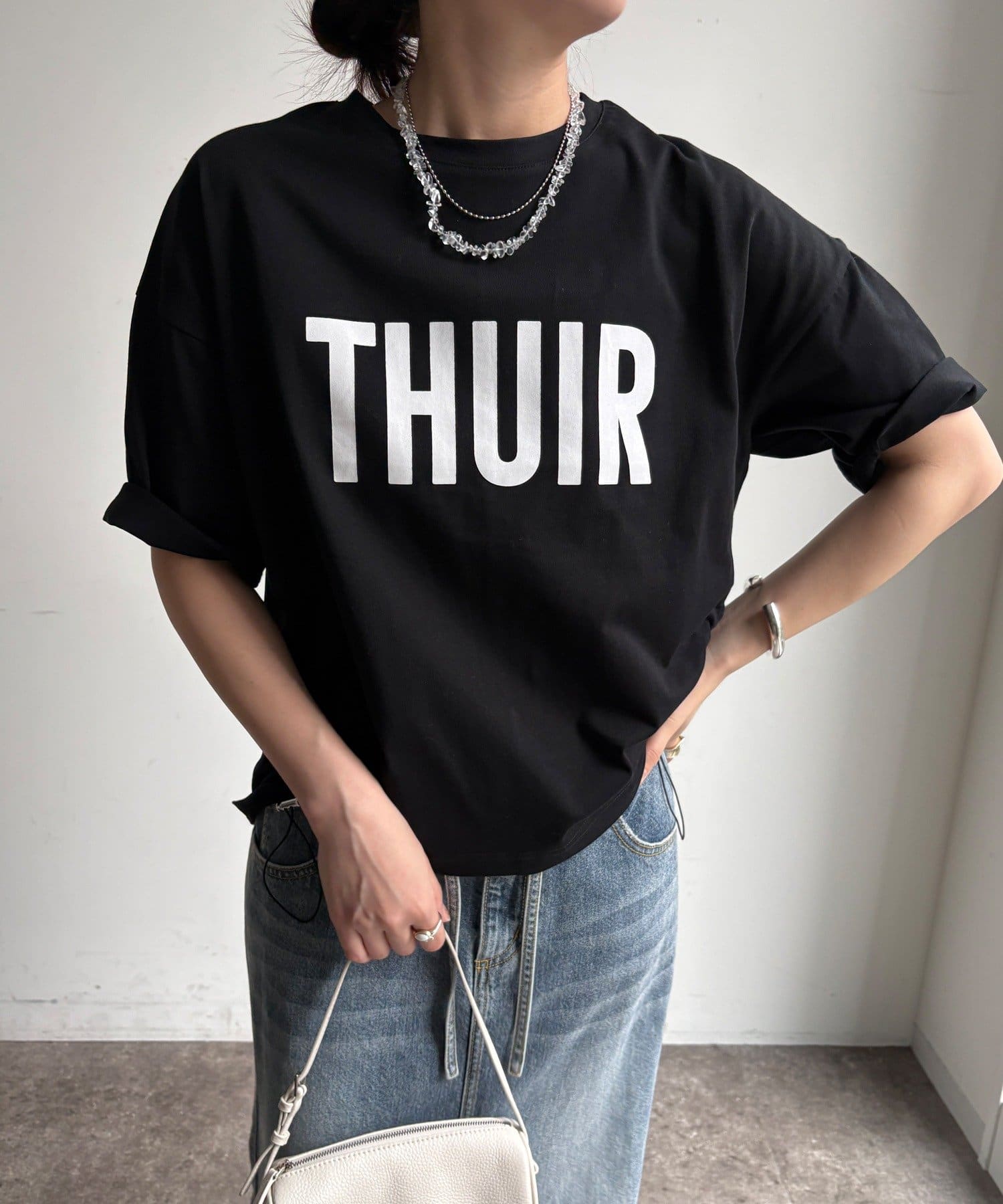 DOUDOU(ドゥドゥ) 【WEB限定】サイドドロストロゴTEE