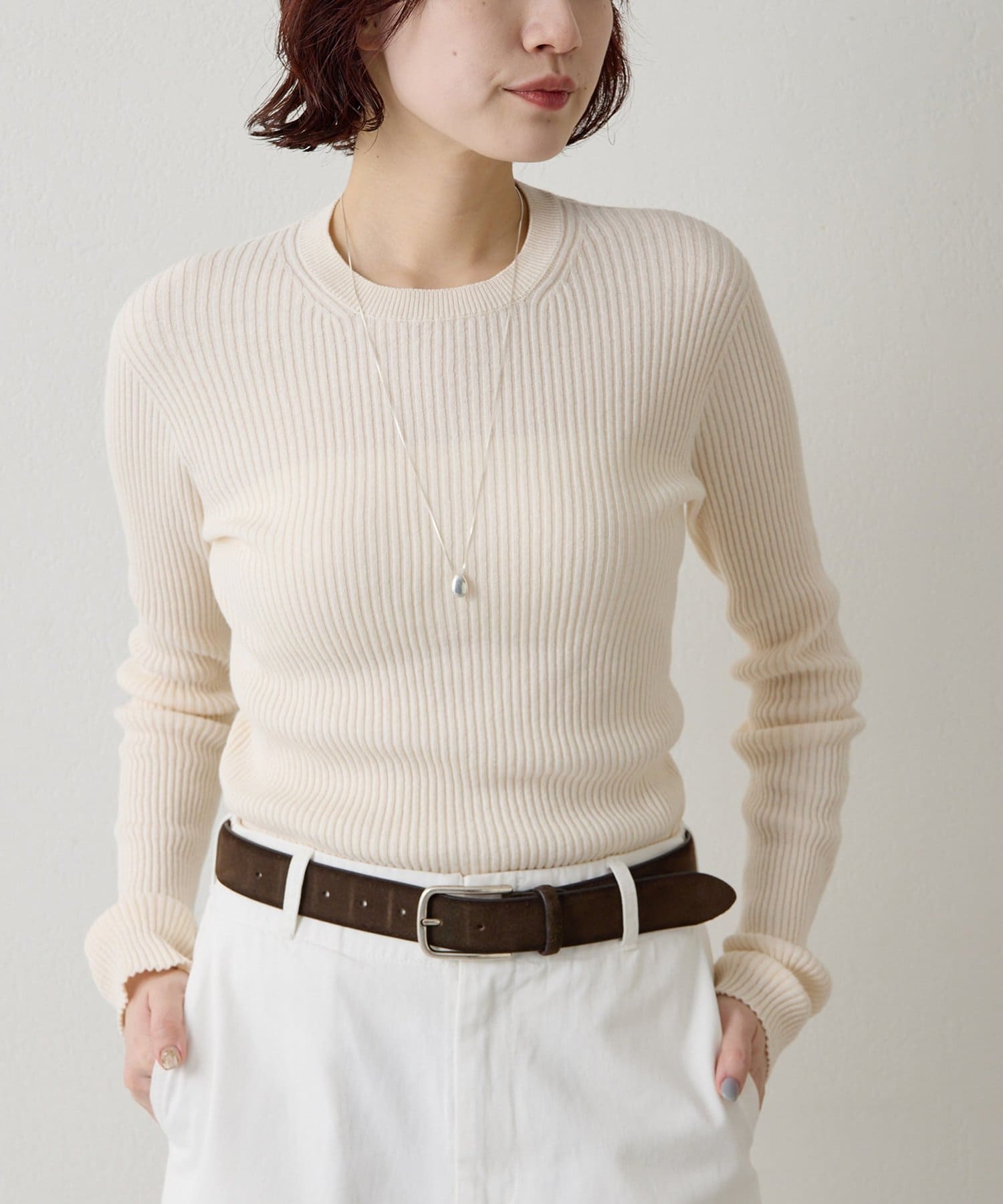 Whim Gazette(ウィム ガゼット) ホールガーメントRIBプルオーバー