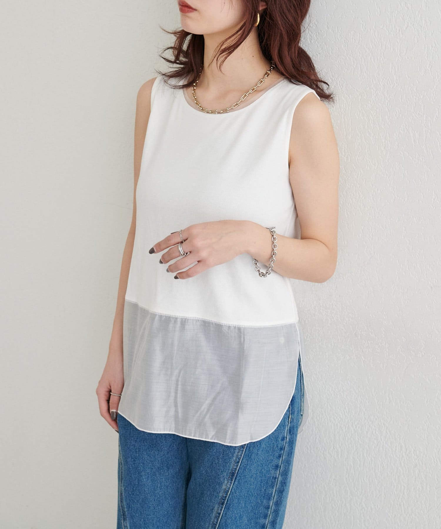 LARUTA(ラルータ) シアードッキングノースリ