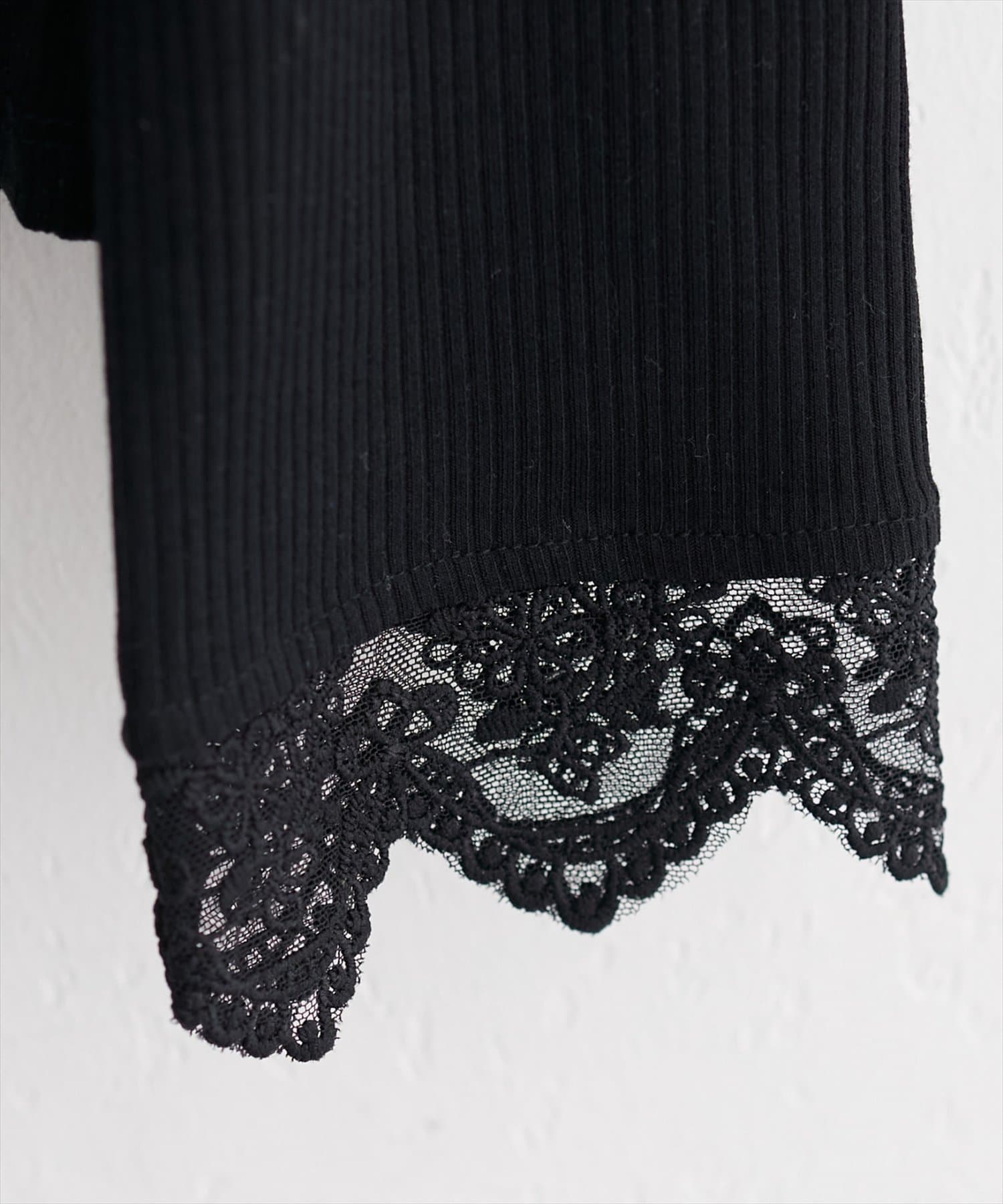 natural couture(ナチュラルクチュール) チュールレース付きテレコプルオーバー