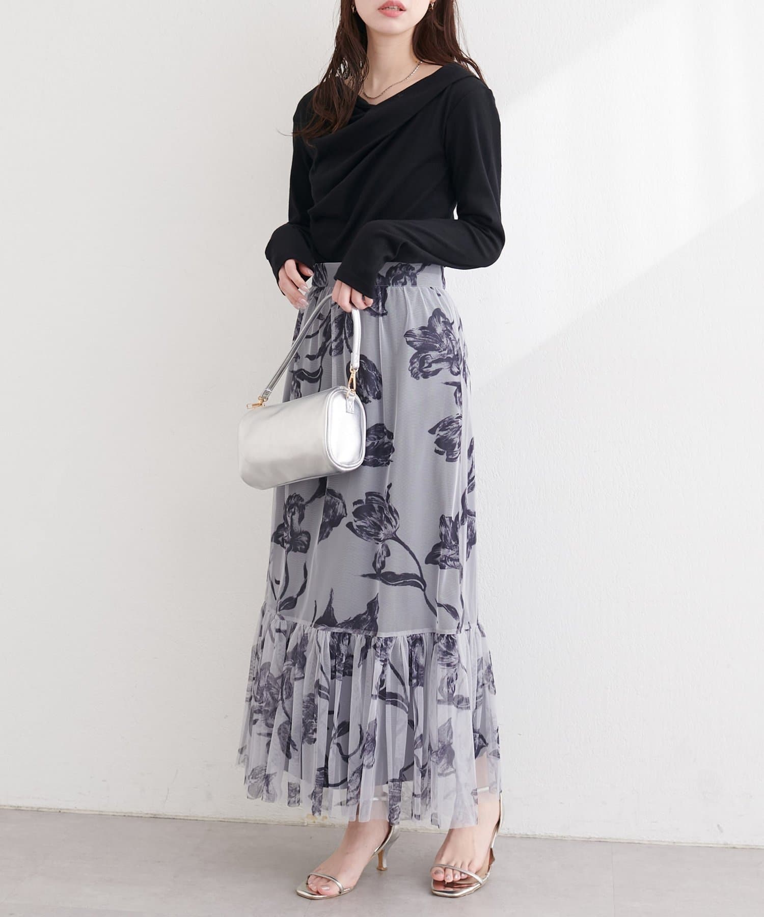 natural couture(ナチュラルクチュール) スムース天竺ドレーププルオーバー