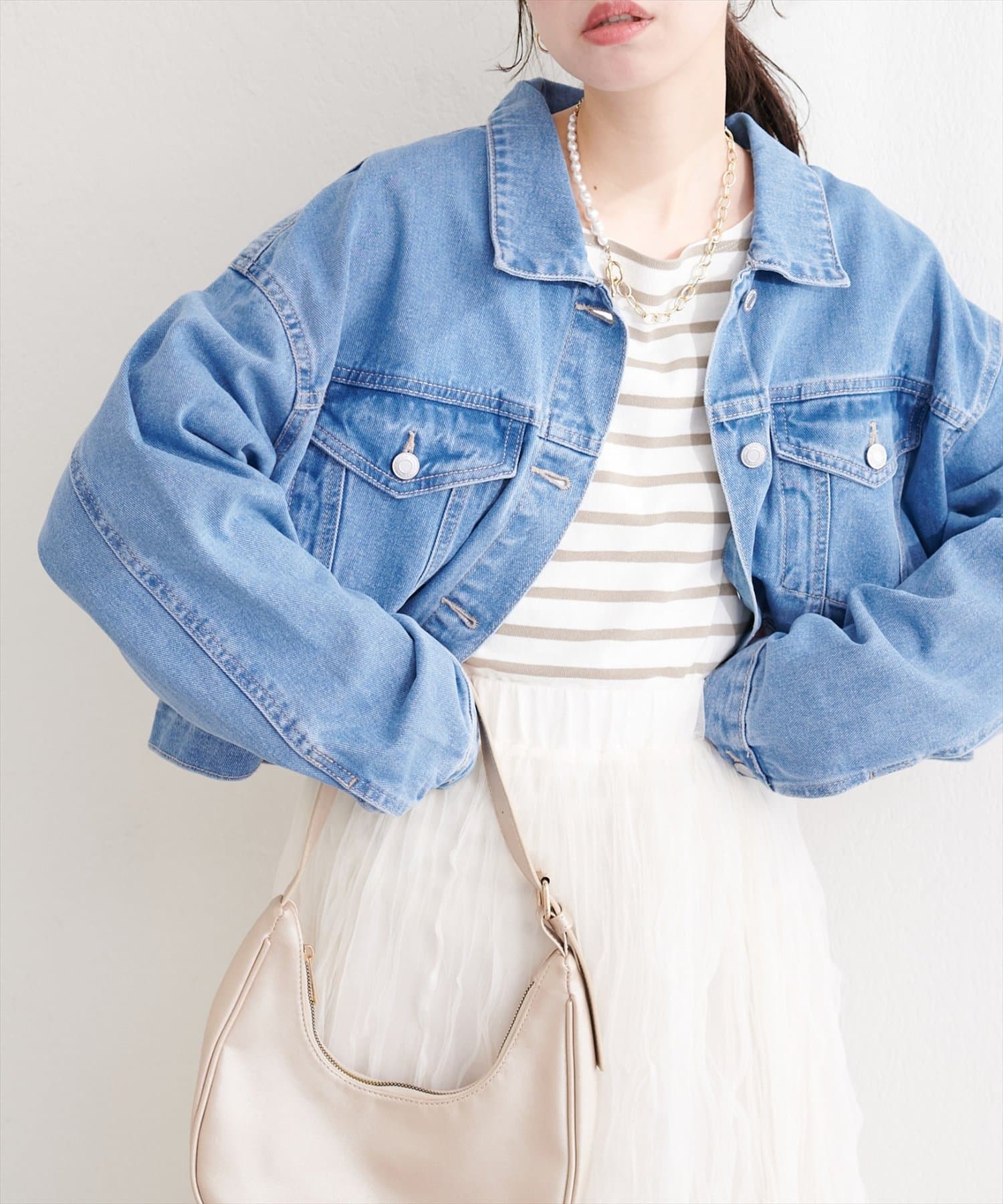 natural couture(ナチュラルクチュール) ショートデニムジャケット