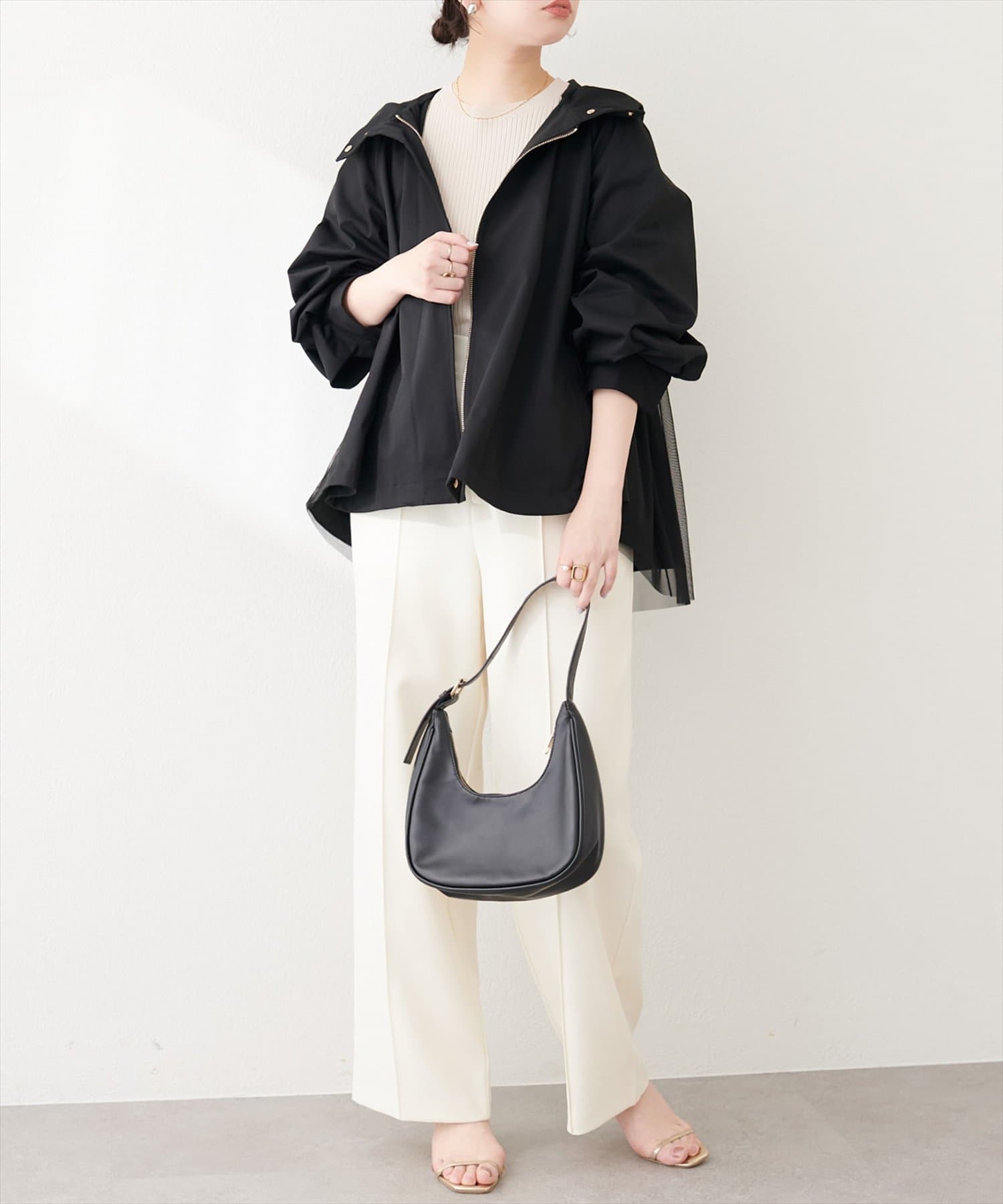 natural couture(ナチュラルクチュール) バックチュールペプラムマウンテンパーカージャケット