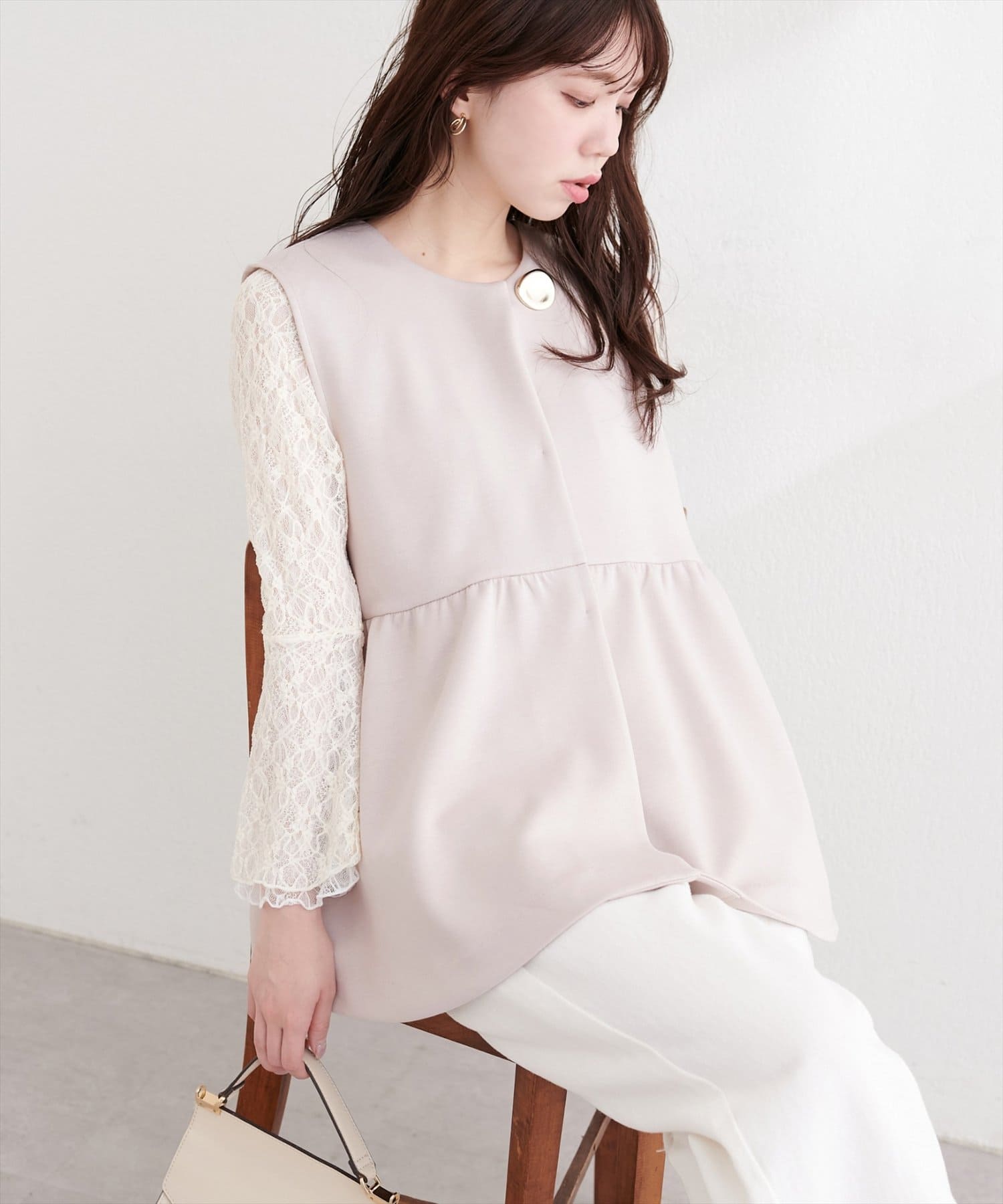 natural couture(ナチュラルクチュール) ダンボールペプラムベスト