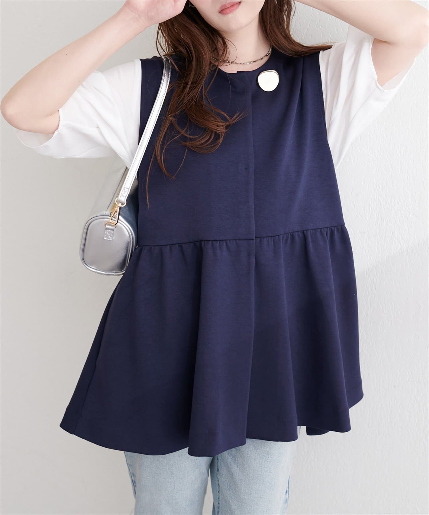 natural couture(ナチュラルクチュール) ダンボールペプラムベスト