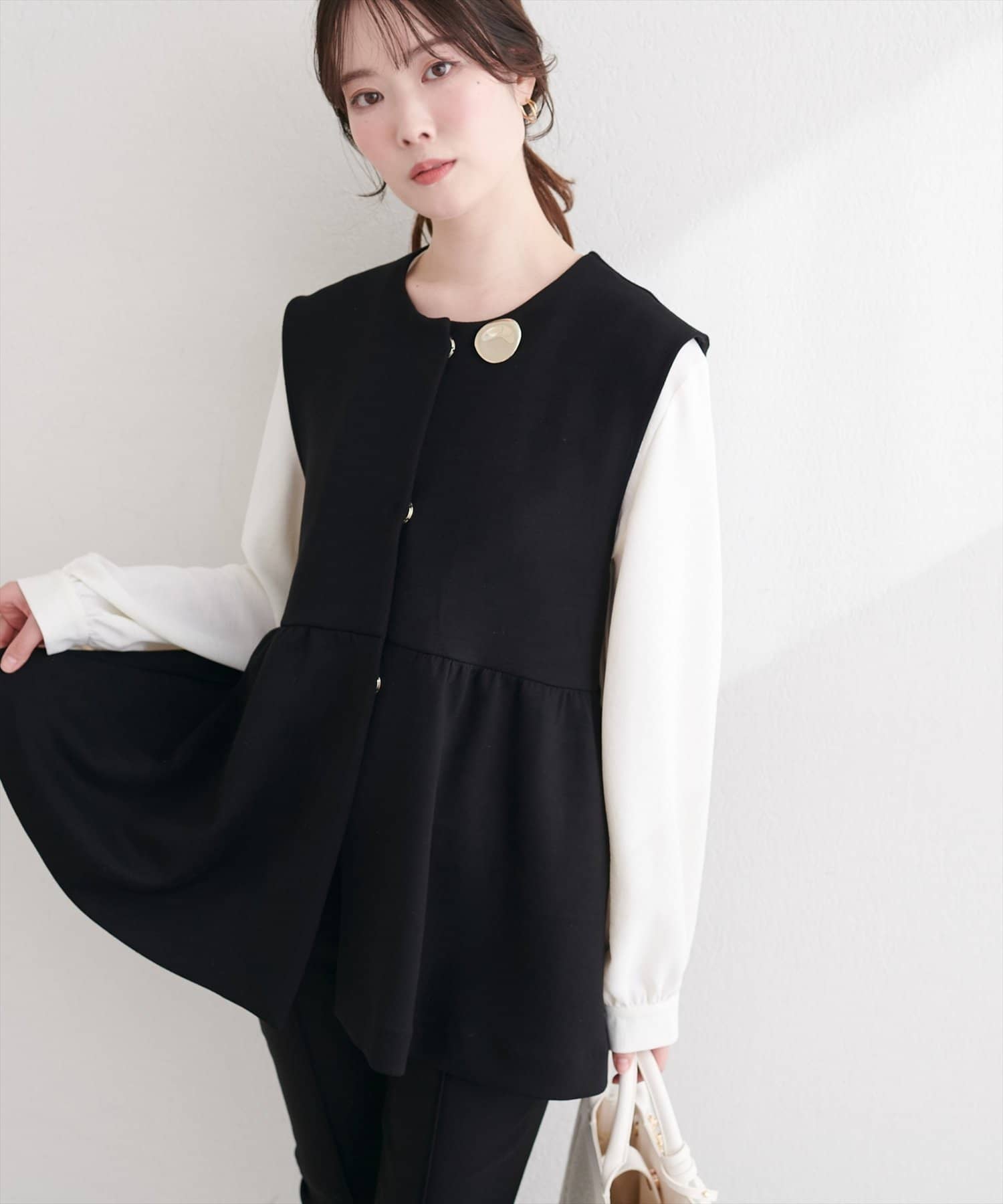 natural couture(ナチュラルクチュール) ダンボールペプラムベスト