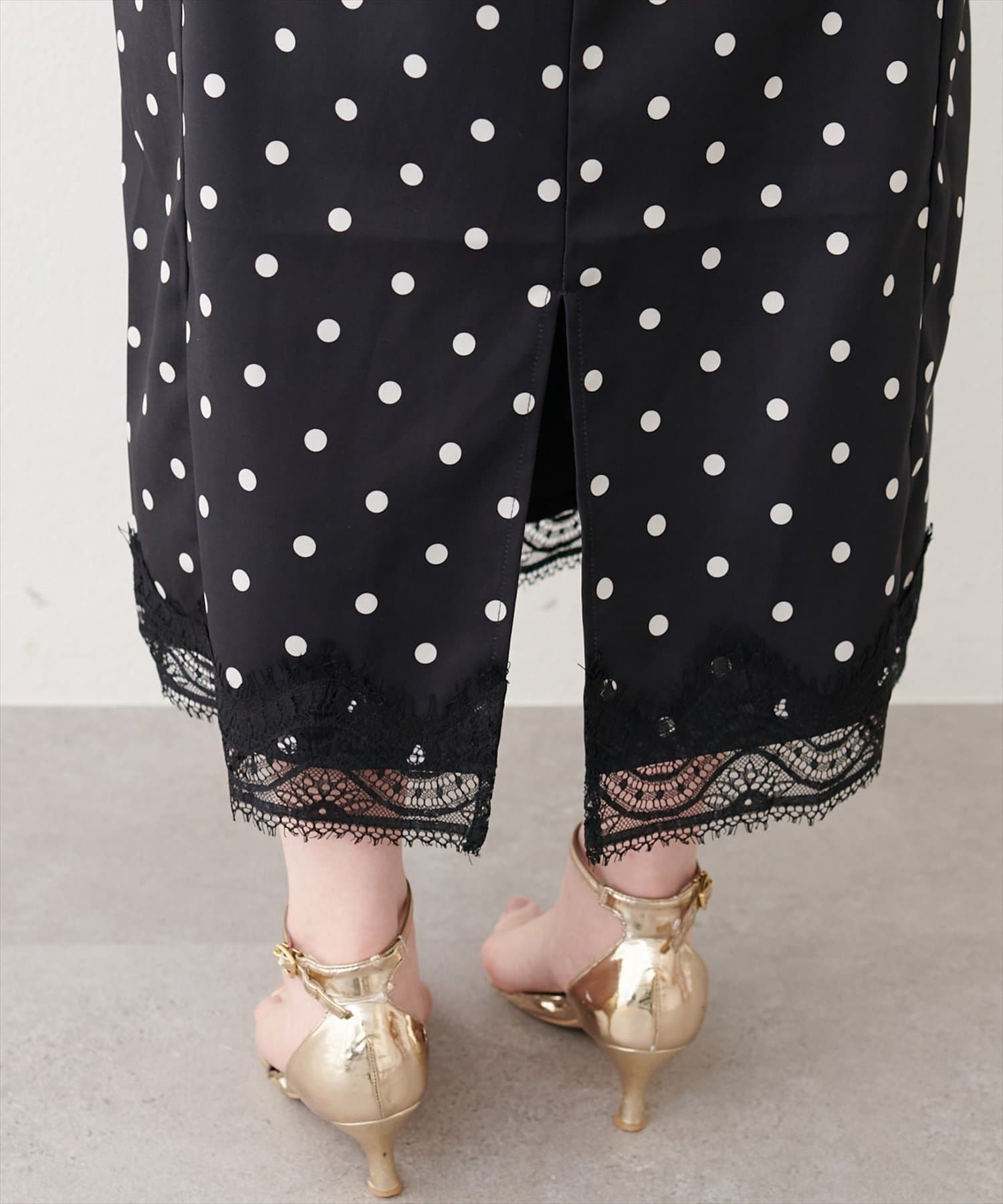 natural couture(ナチュラルクチュール) レーストリムキャミワンピース