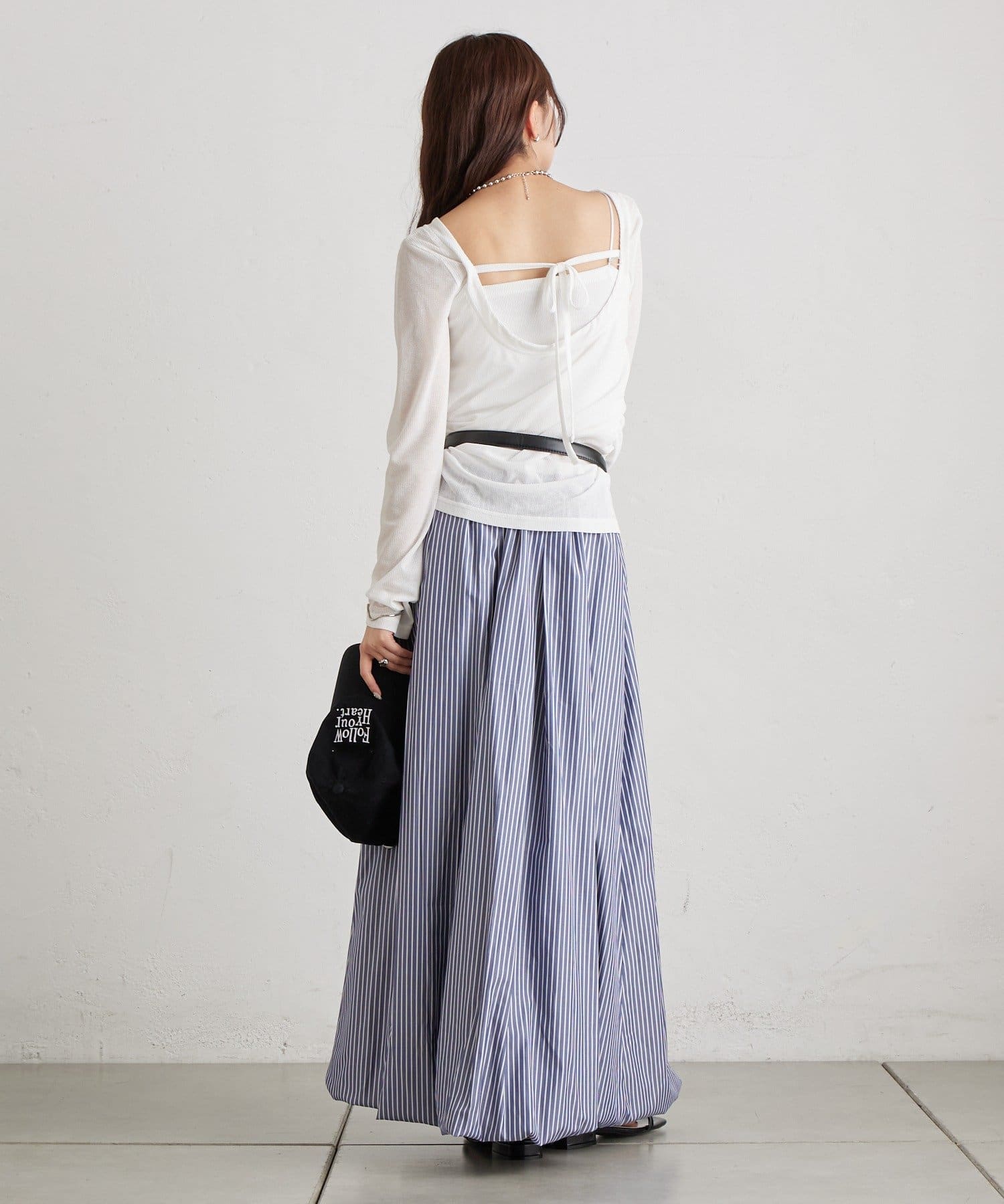 mystic(ミスティック) ストライプバルーンスカート