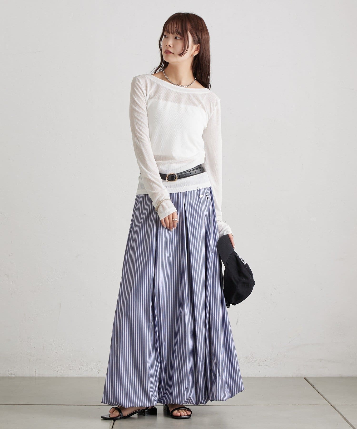mystic(ミスティック) ストライプバルーンスカート