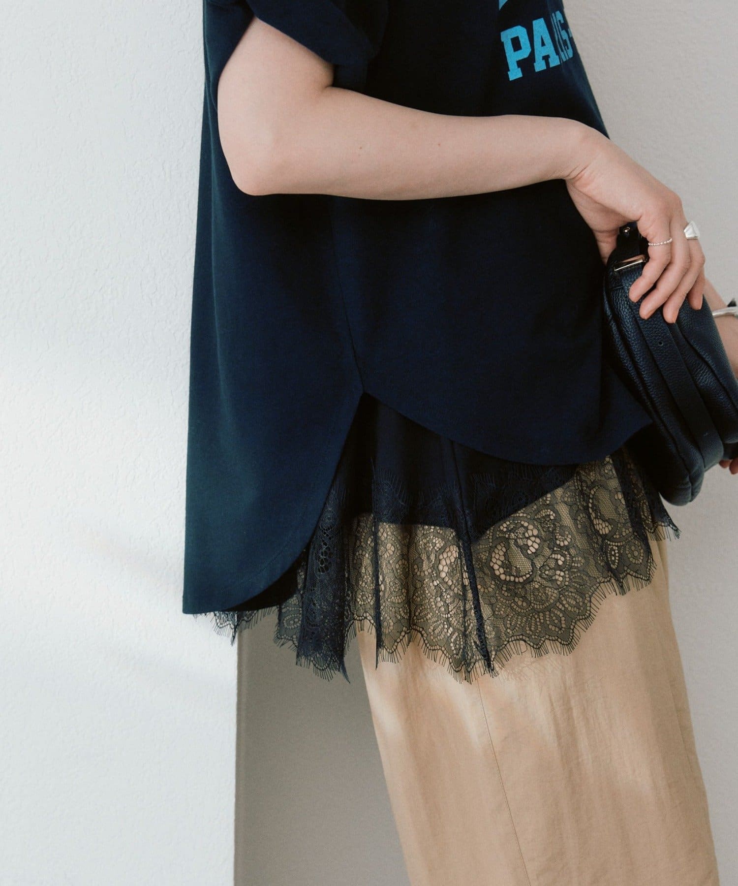 RIVE DROITE(リヴドロワ) 【レース裾で映える】レースヘムタンクトップ