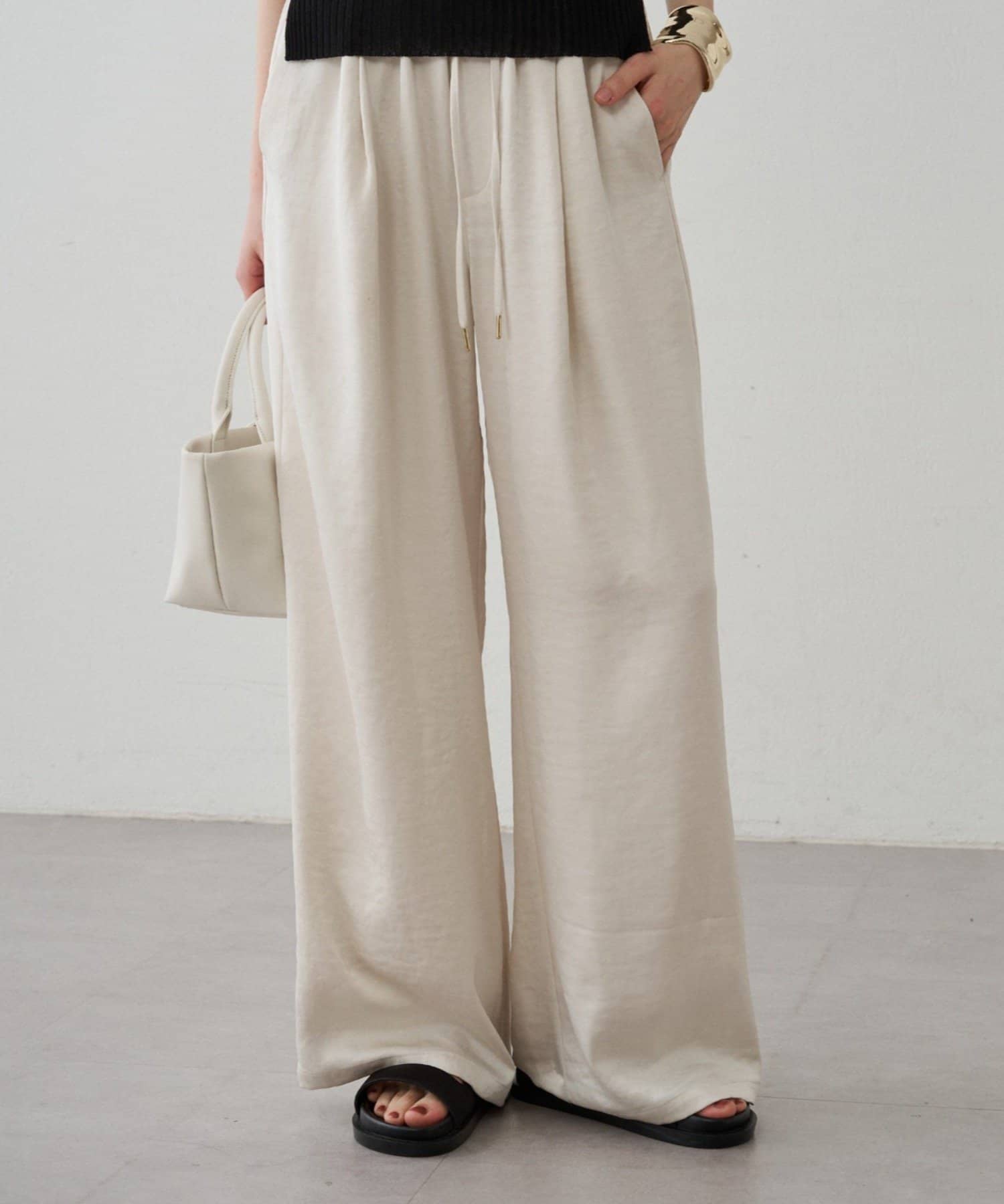 LOUNGEDRESS(ラウンジドレス) サテンワイドイージーパンツ