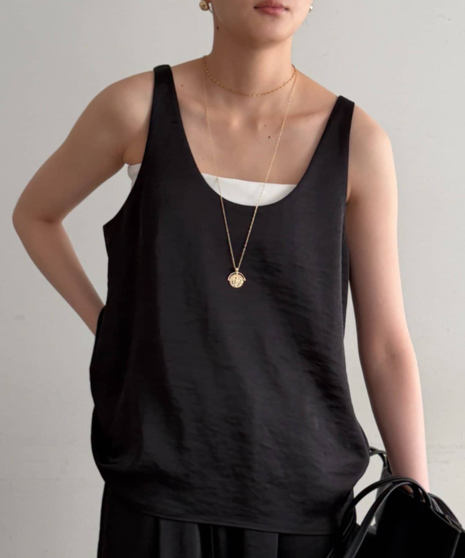 LOUNGEDRESS(ラウンジドレス) 2WAYノースリサテンチュニック