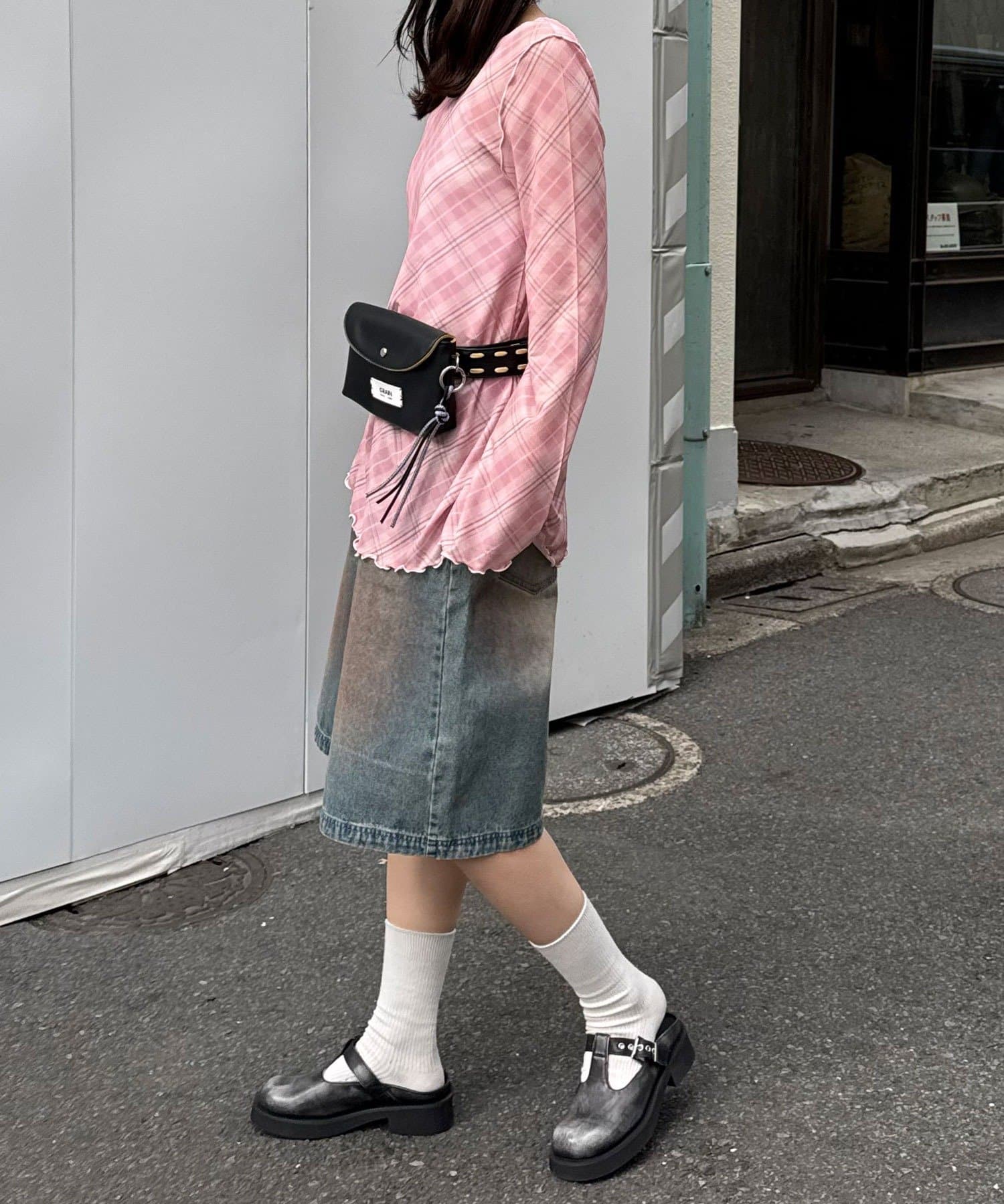 CIAOPANIC(チャオパニック) バイヤスチェックシアーチュニックトップス