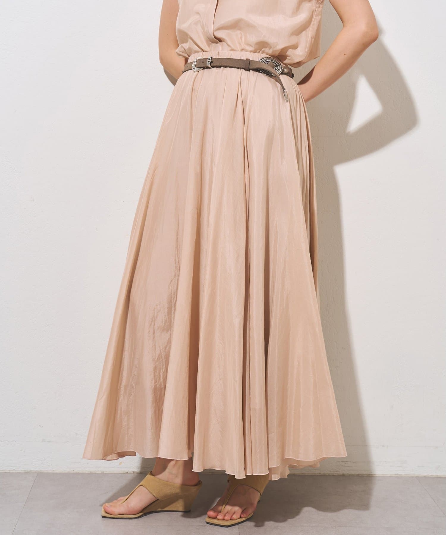 Whim Gazette(ウィム ガゼット) 【WEB＆一部店舗限定カラーあり】コットンシルクフレアスカート